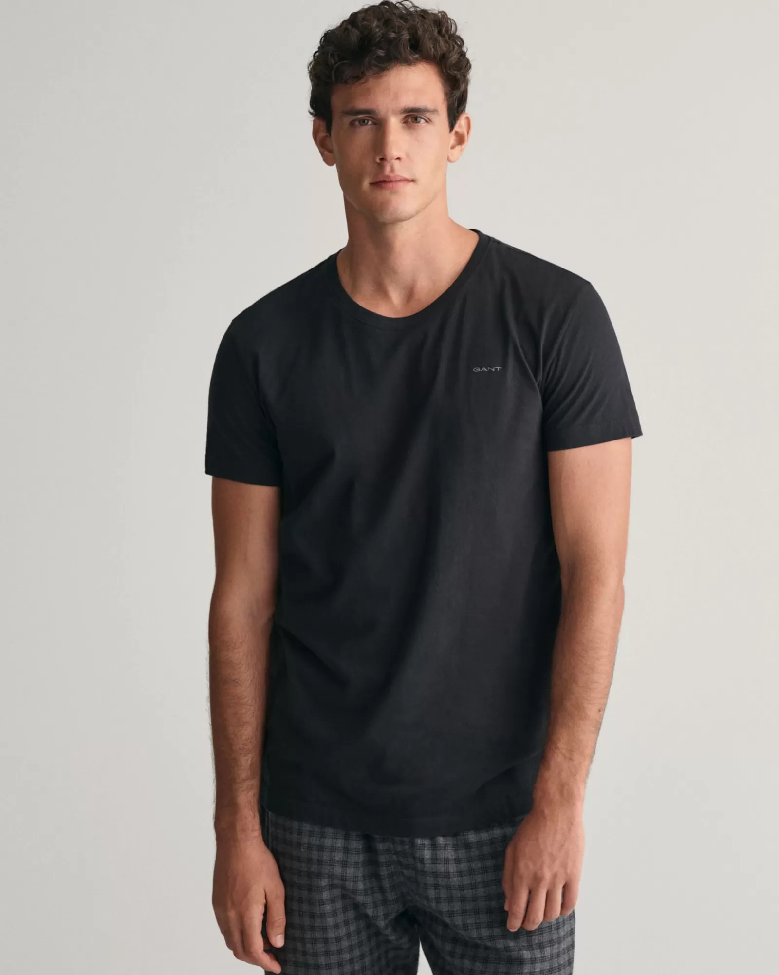 Men GANT Underwear*2-Pack Crew Neck T-Shirts BLACK / WHITE