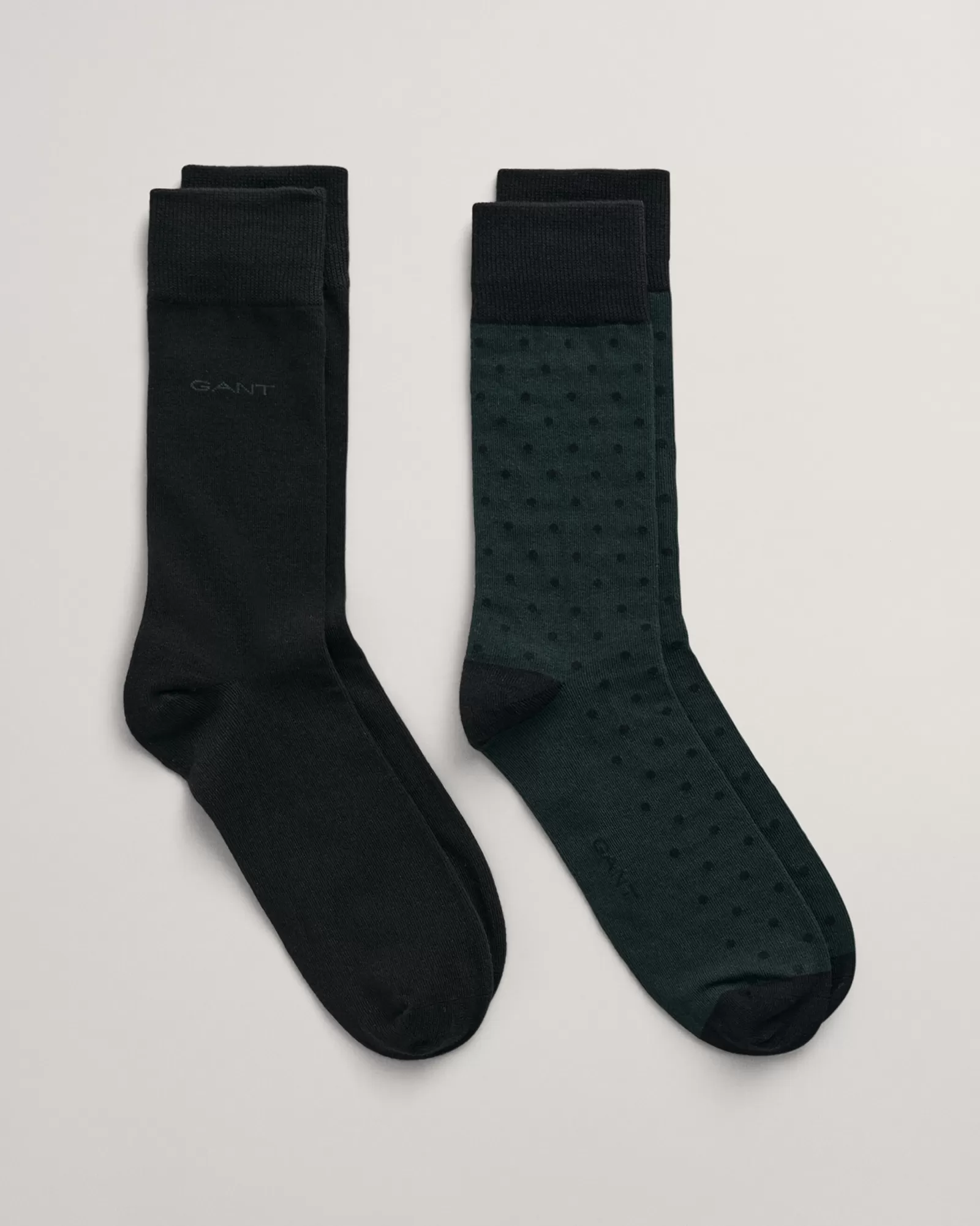 Men GANT Socks*2-Pack Dot & Solid Socks TARTAN GREEN