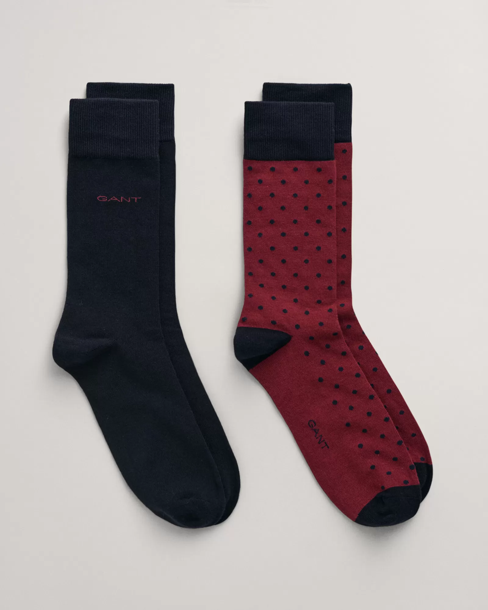 Men GANT Socks*2-Pack Dot & Solid Socks PLUMPED RED