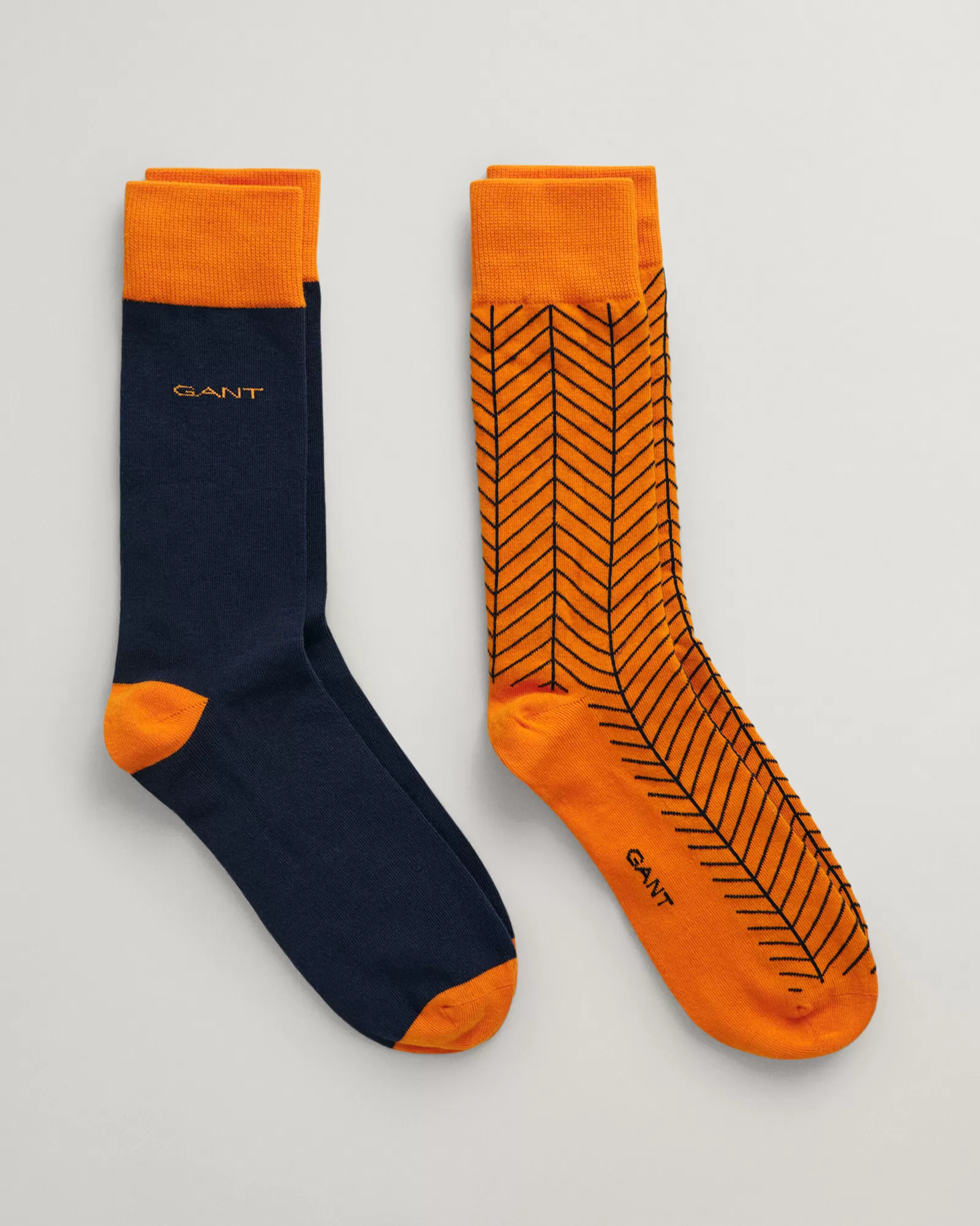 Men GANT Socks*2-Pack Herringbone Patterned Socks PUMPKIN ORANGE