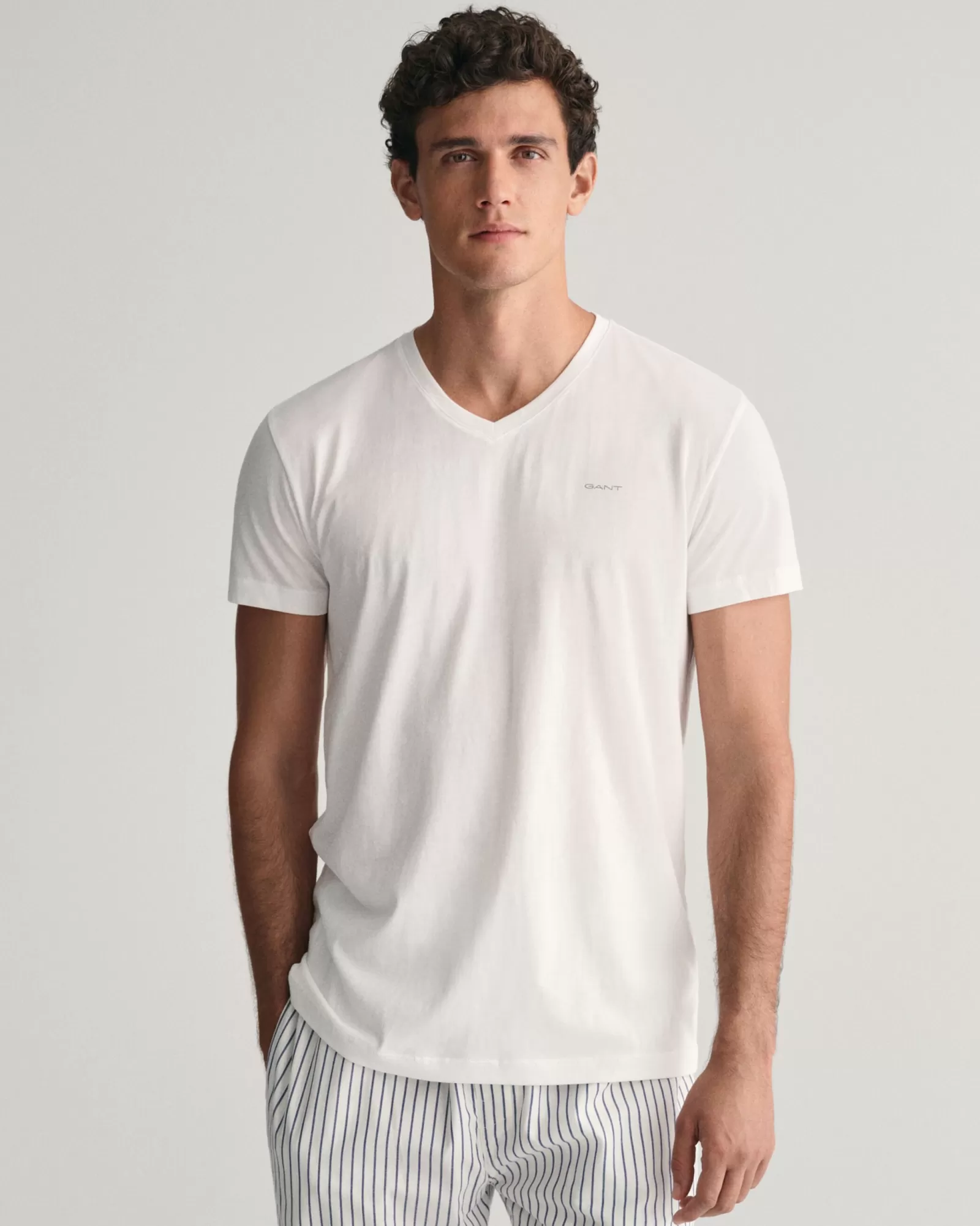 Men GANT Underwear*2-Pack V-Neck T-Shirts WHITE