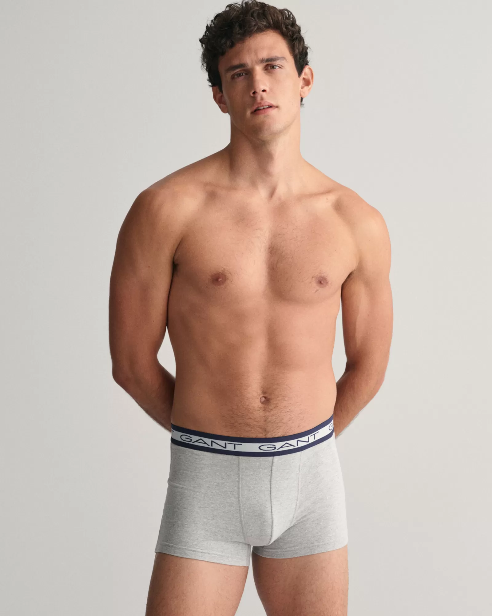 Men GANT Underwear*3-Pack Basic Trunks LIGHT GREY MELANGE