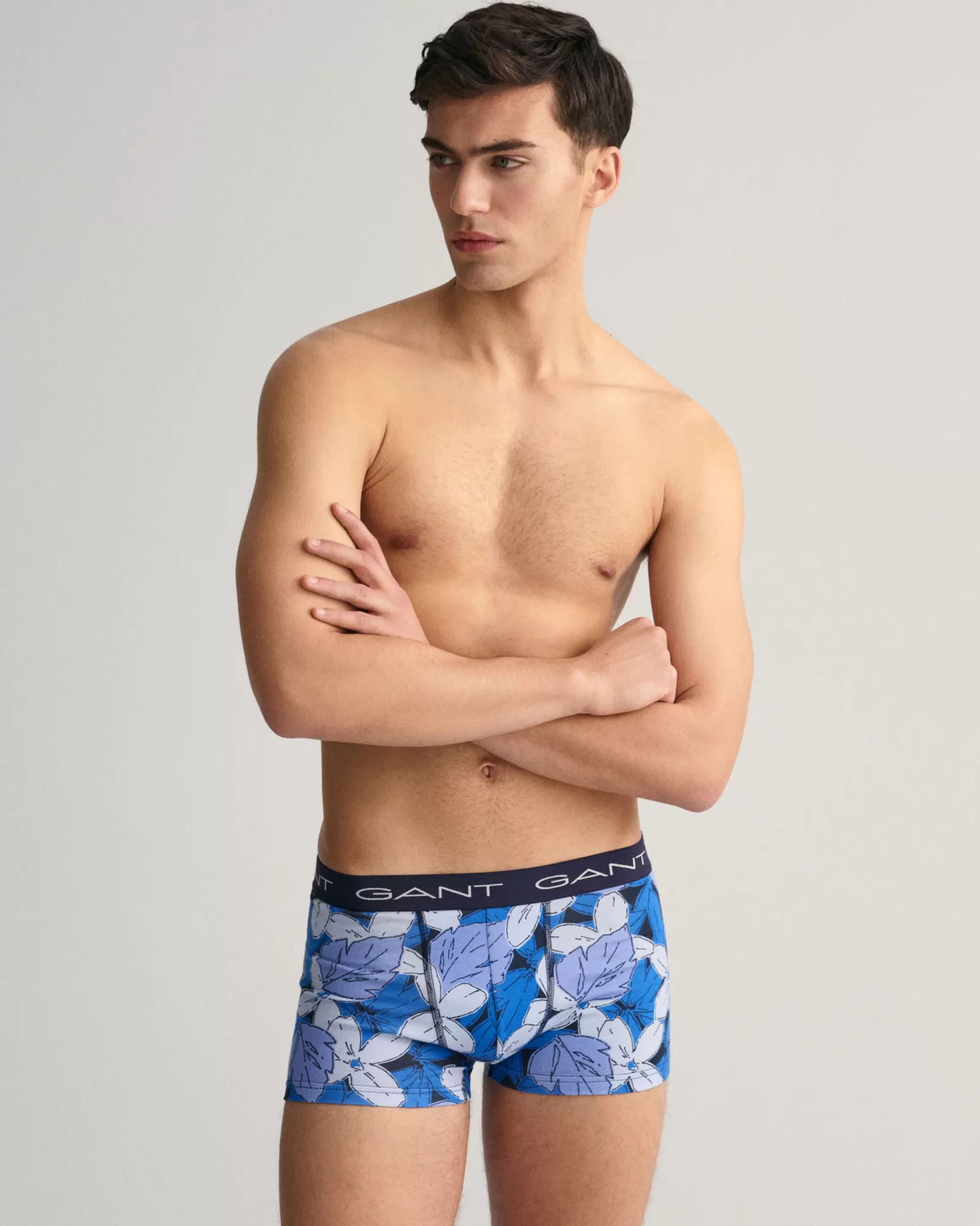 Men GANT Underwear*3-Pack Floral Print Trunks EVENING BLUE