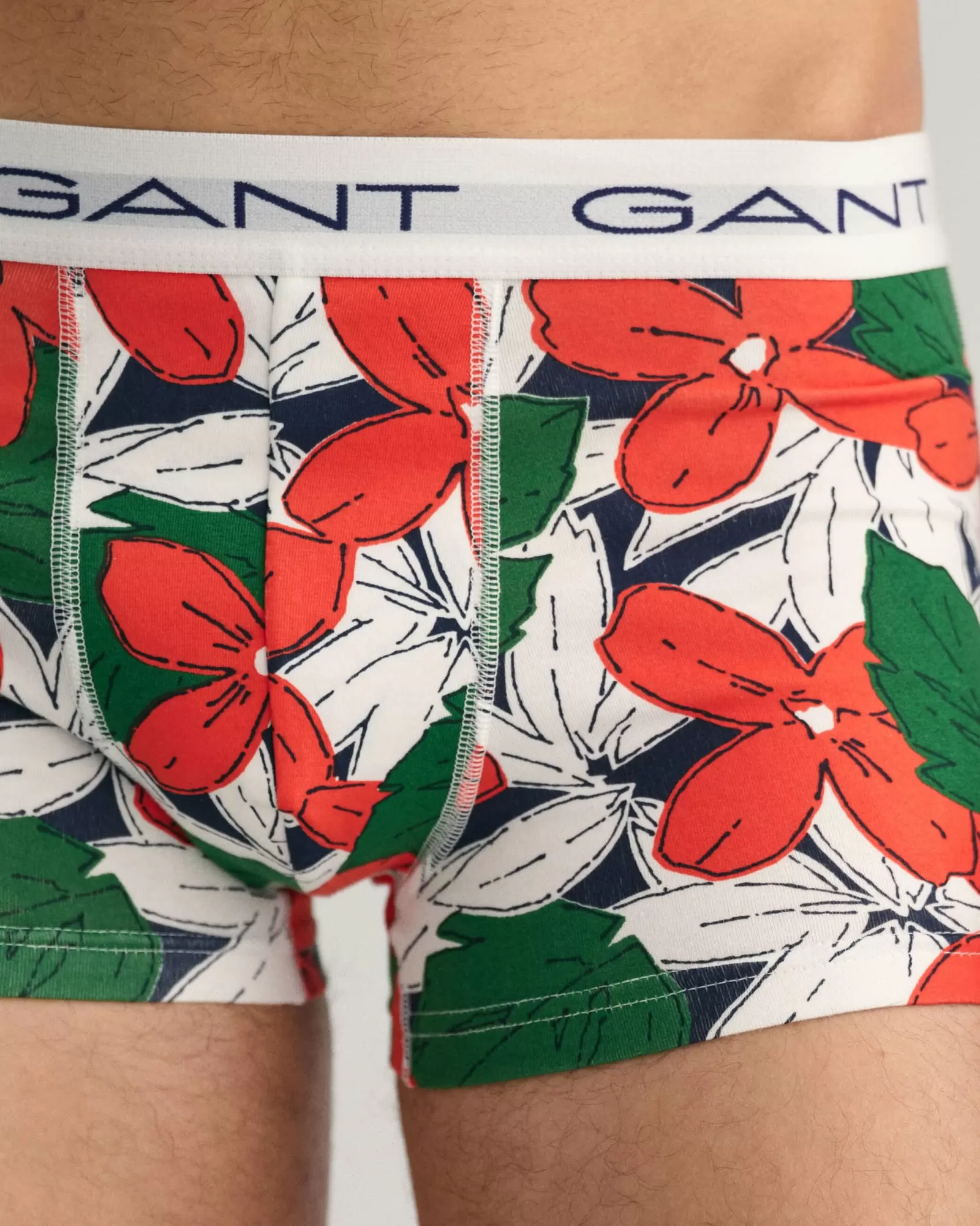 Men GANT Underwear*3-Pack Floral Print Trunks LAVISH GREEN