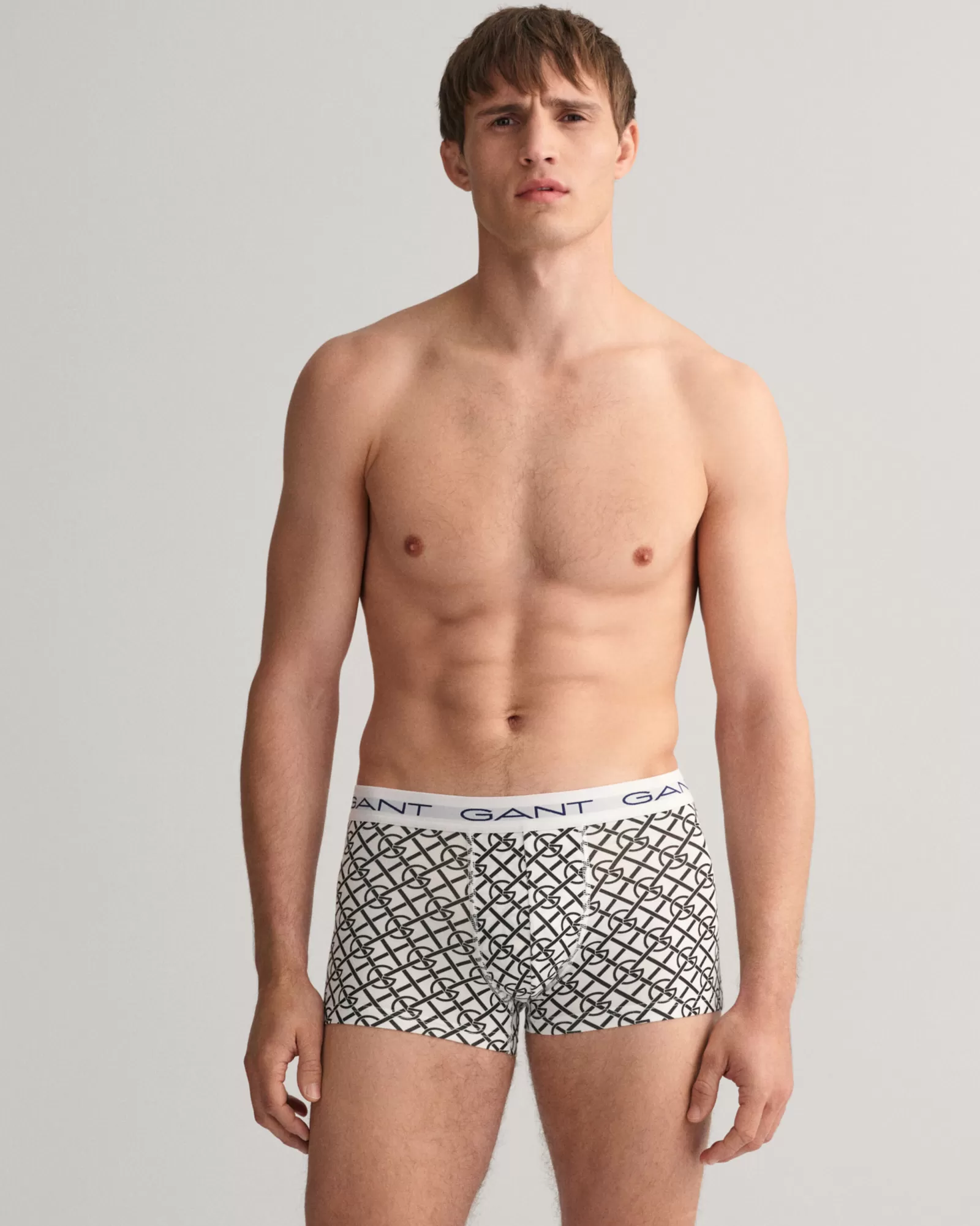 Men GANT Underwear*3-Pack G Patterned Trunks WHITE