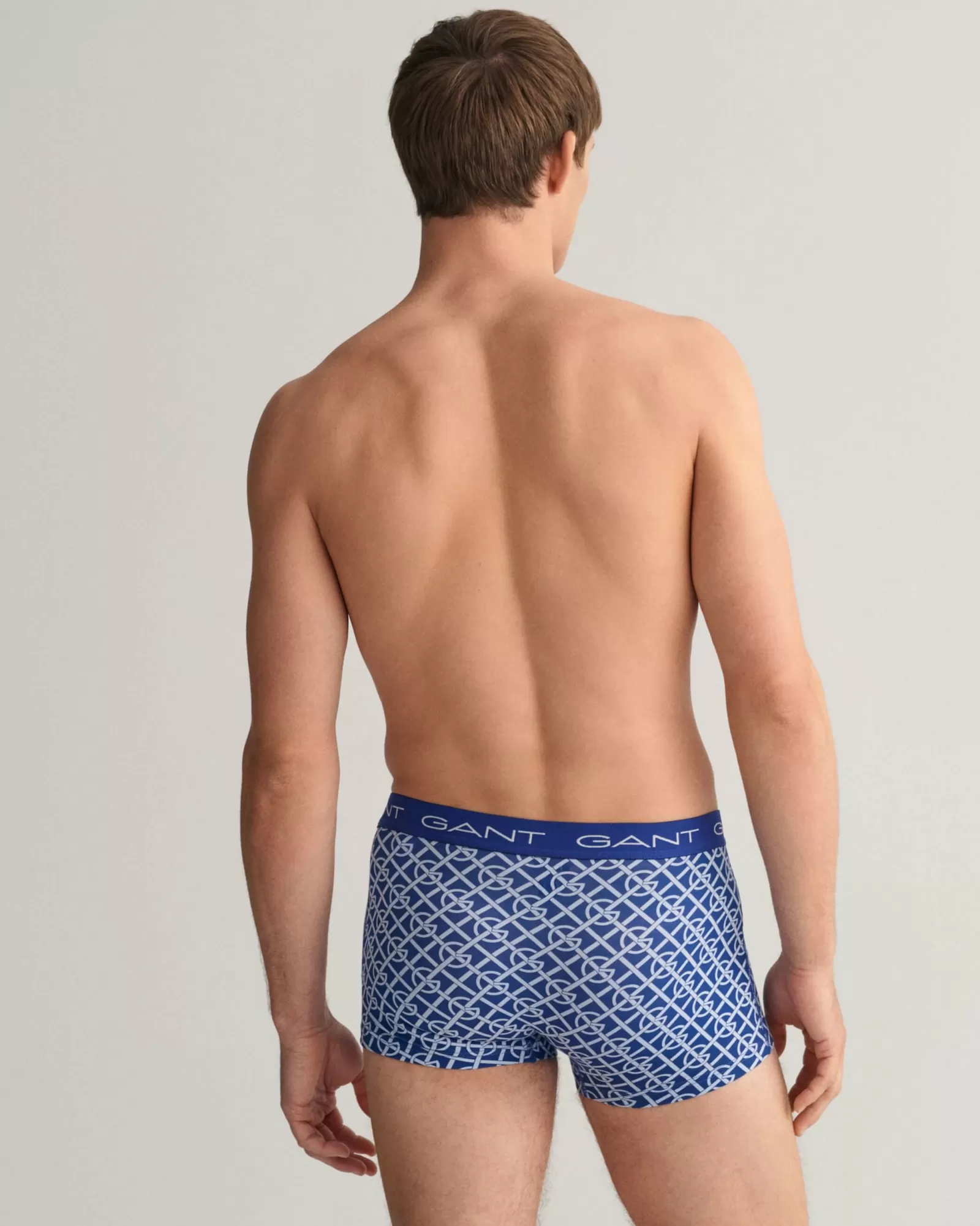 Men GANT Underwear*3-Pack G Patterned Trunks COLLEGE BLUE