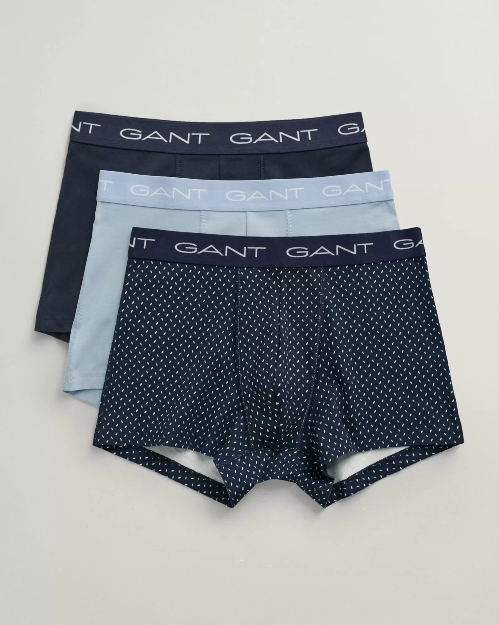 Men GANT Underwear*3-Pack Micro Print Trunks Gift Box EVENING BLUE