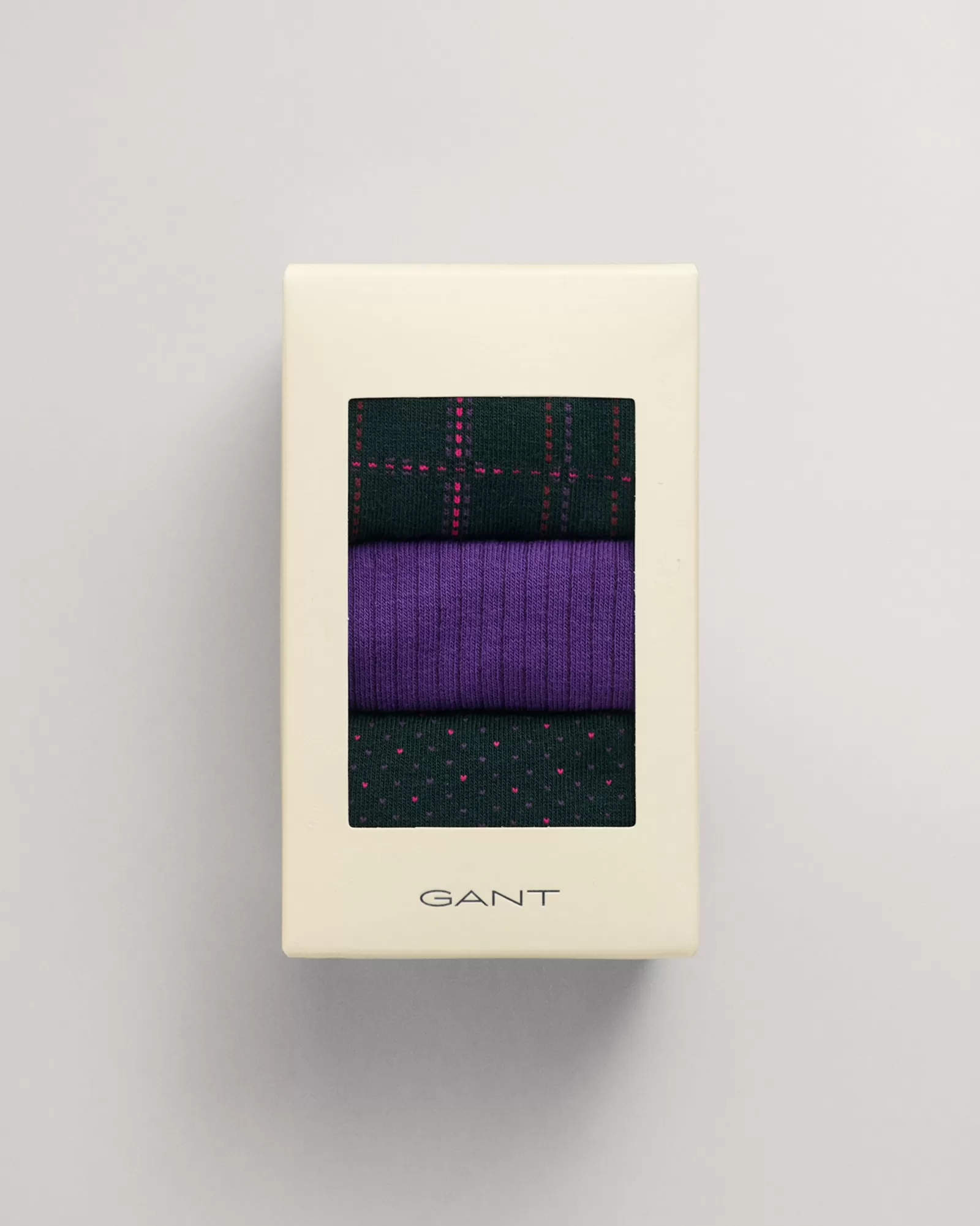 Men GANT Socks*3-Pack Socks Gift Box TARTAN GREEN