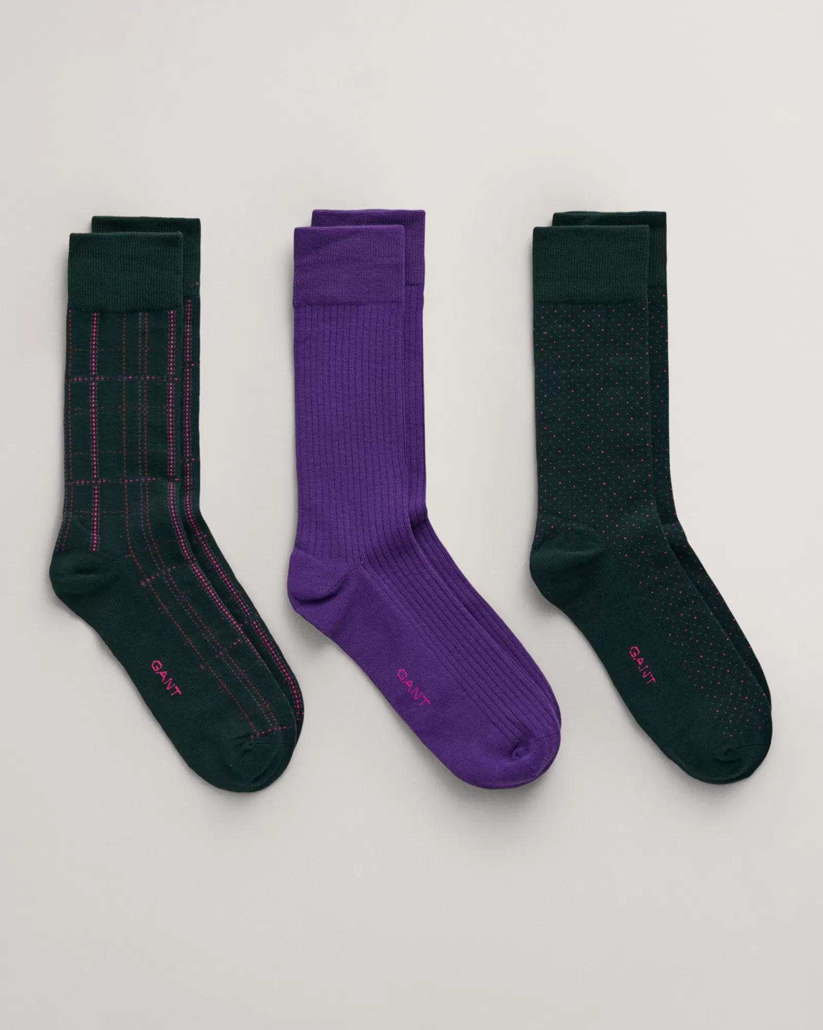 Men GANT Socks*3-Pack Socks Gift Box TARTAN GREEN