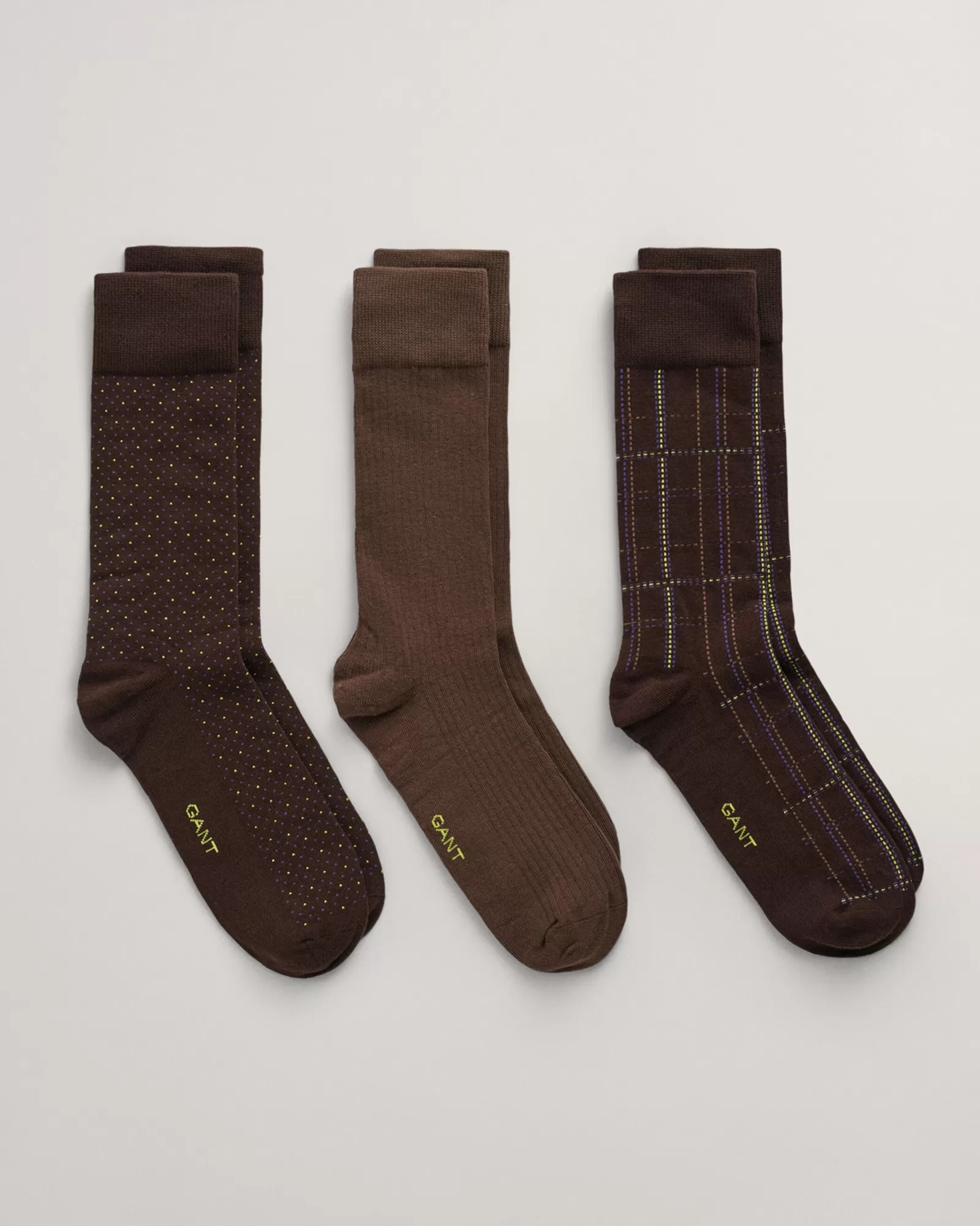 Men GANT Socks*3-Pack Socks Gift Box RICH BROWN