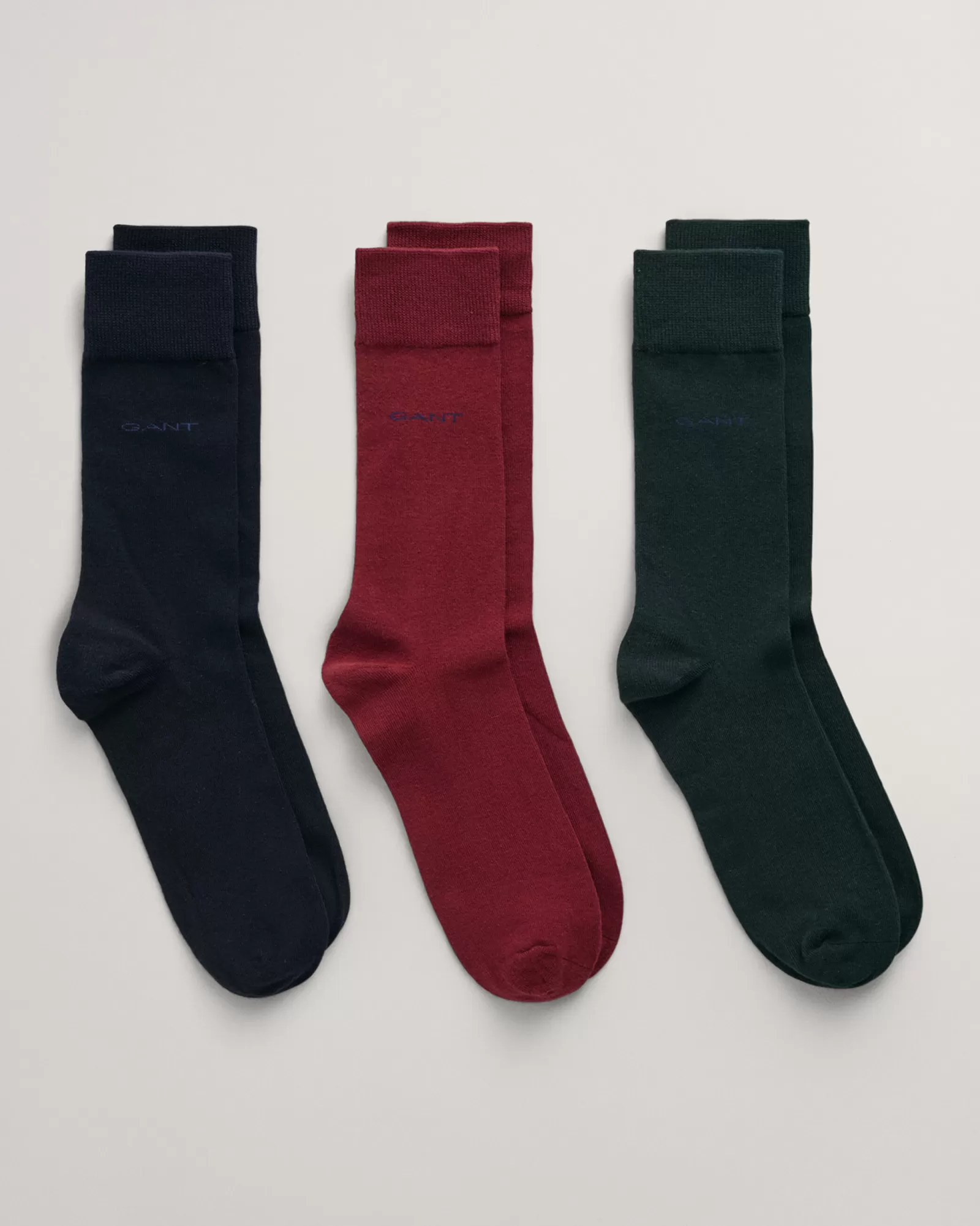 Men GANT Socks*3-Pack Soft Cotton Socks PLUMPED RED