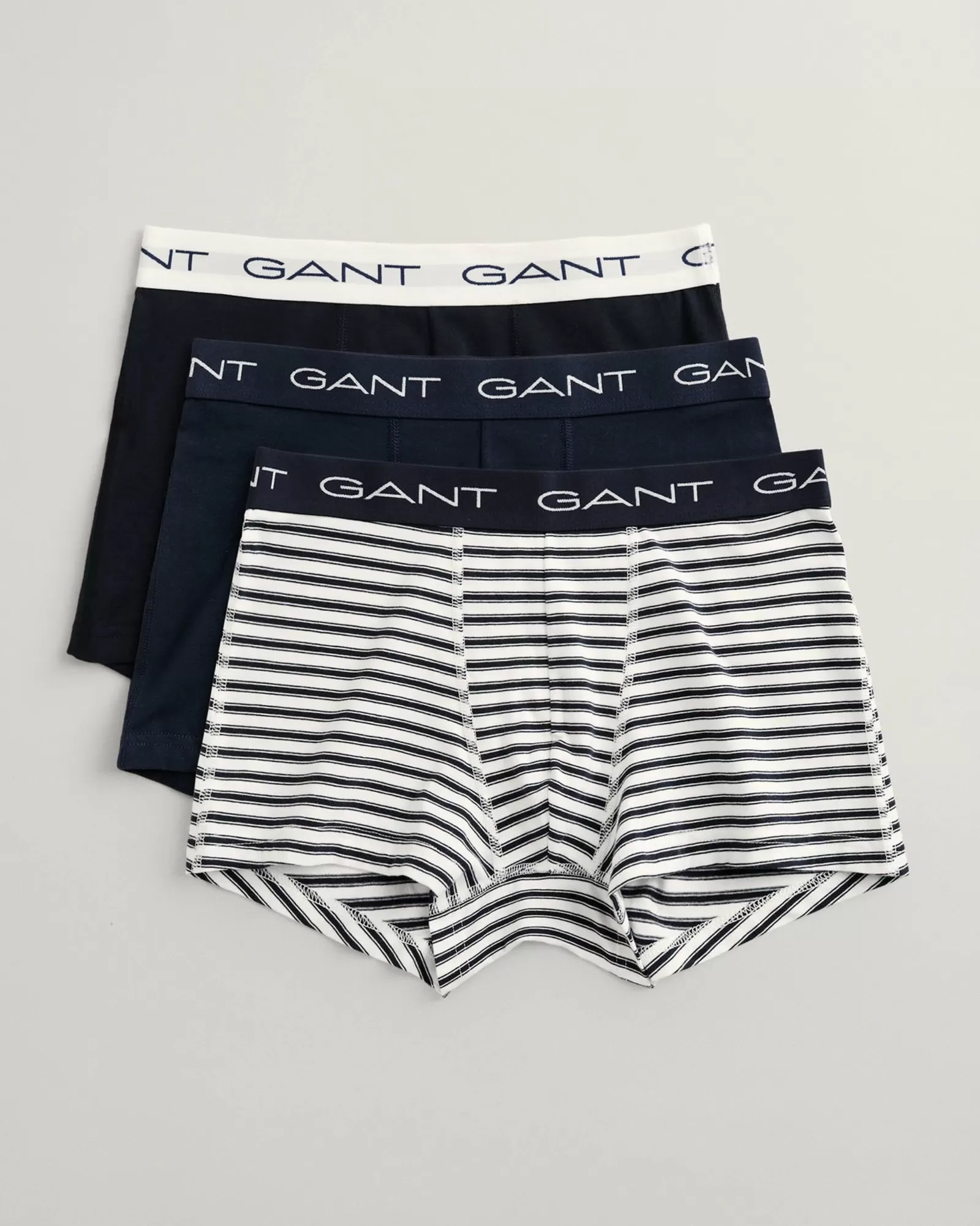 Men GANT Underwear*3-Pack Striped Trunks EVENING BLUE