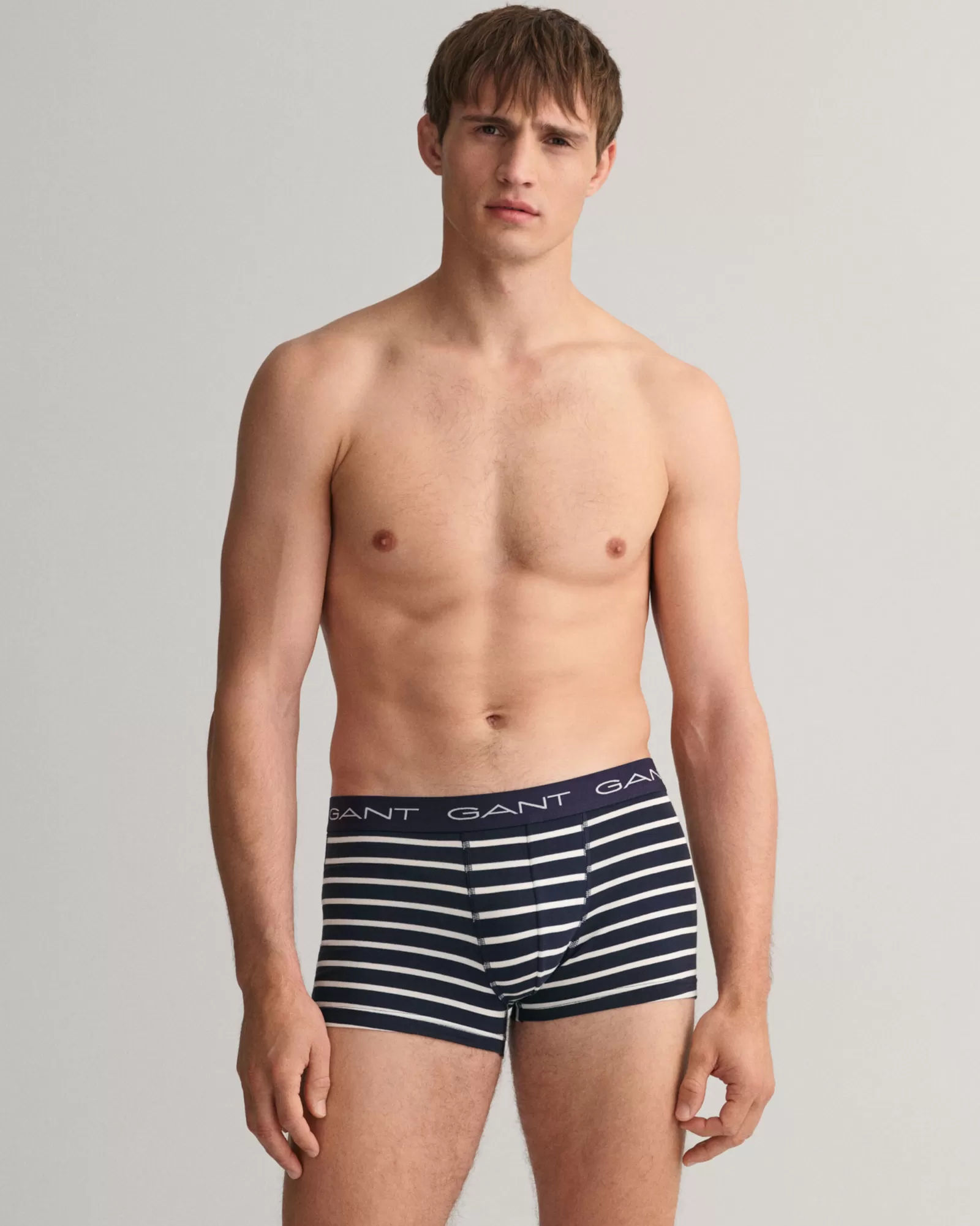 Men GANT Underwear*3-Pack Striped Trunks EGGSHELL