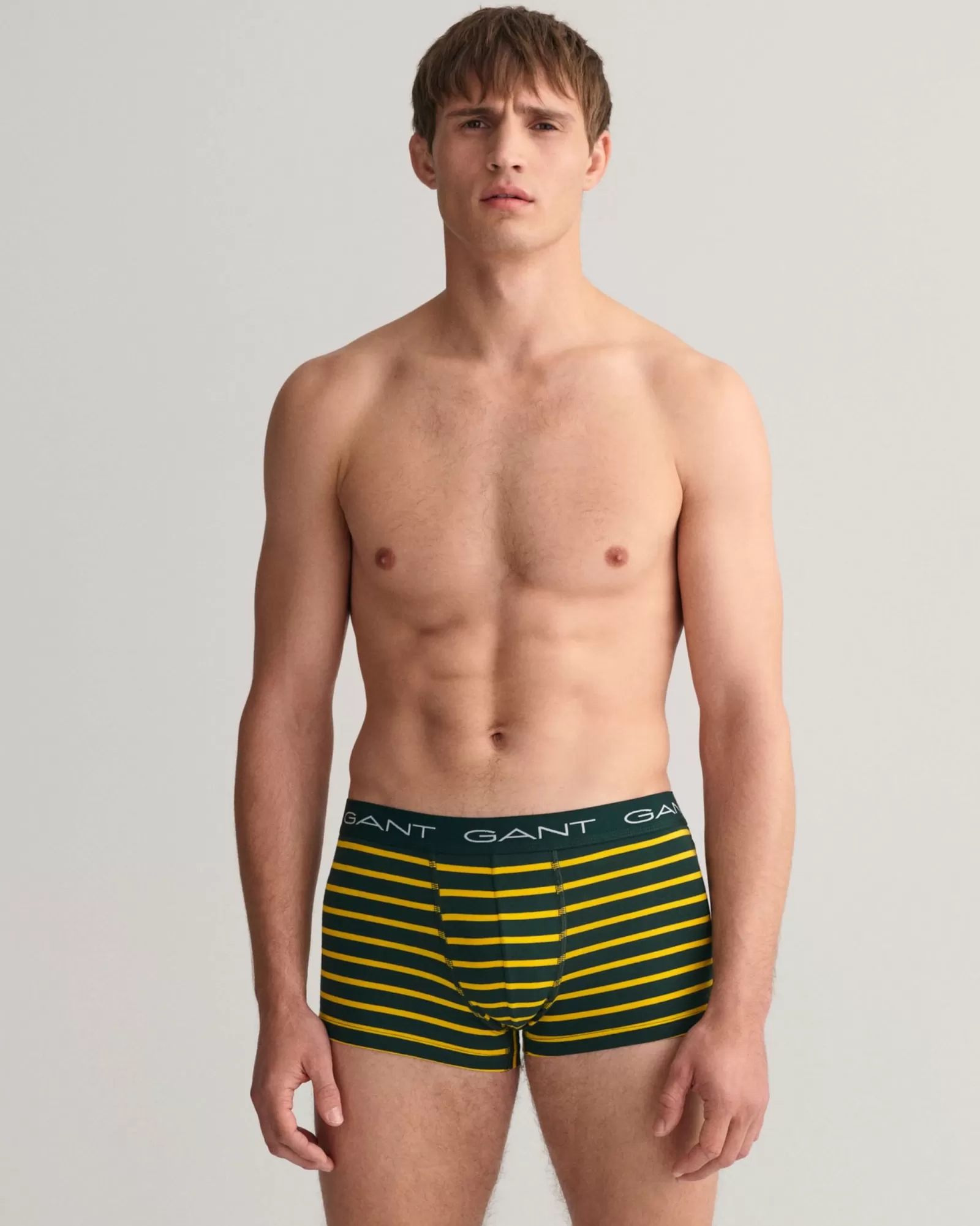 Men GANT Underwear*3-Pack Striped Trunks TARTAN GREEN