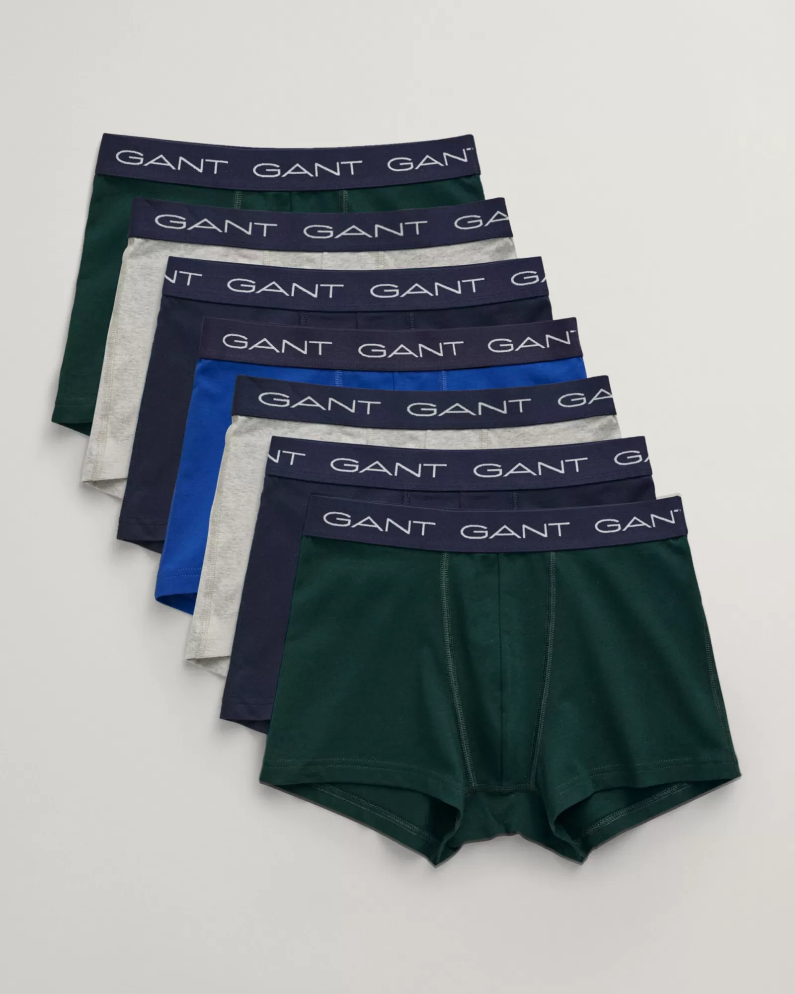 Men GANT Underwear*7-Pack Trunks TARTAN GREEN