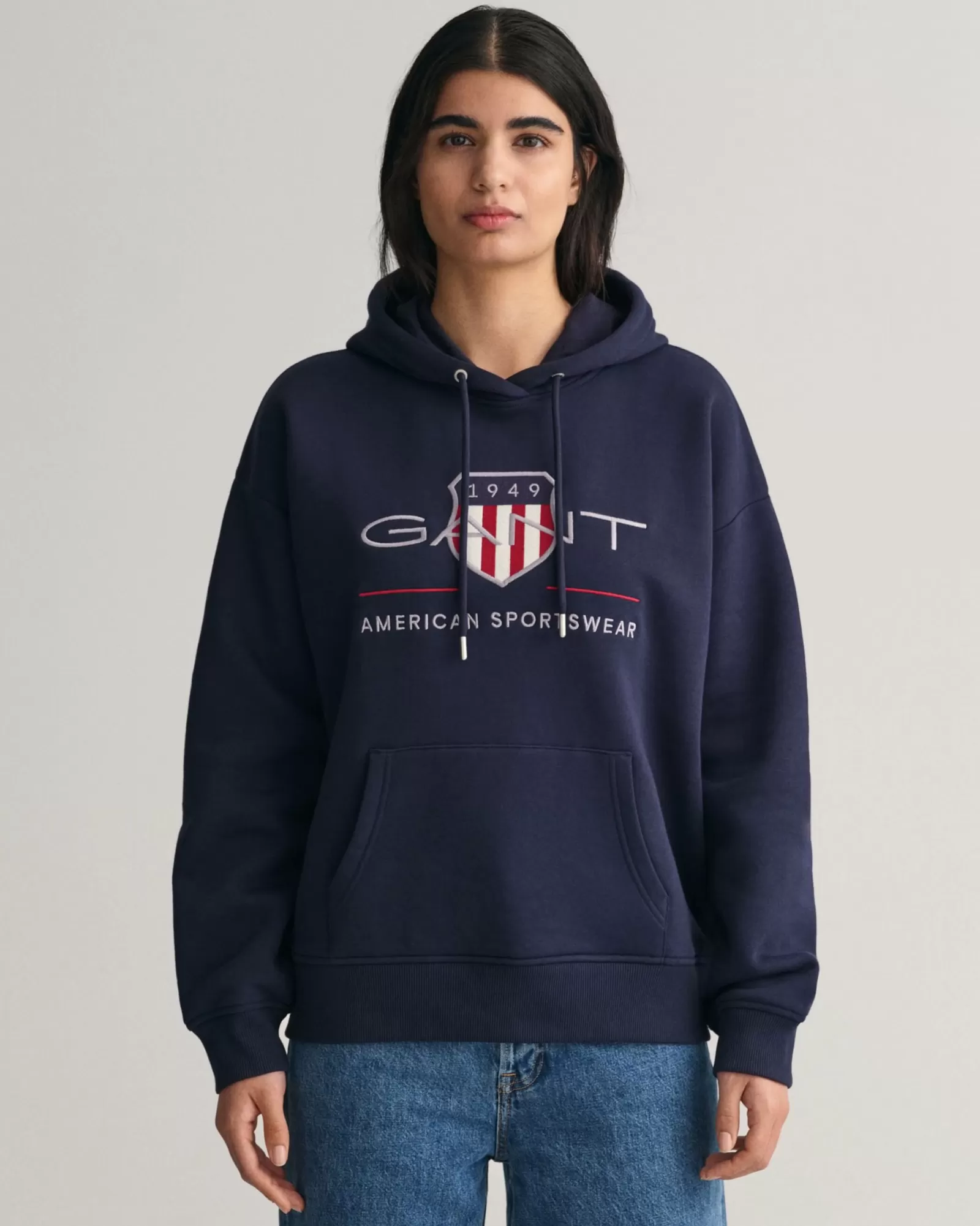 Women GANT Sweatshirts & Hoodies*Archive Shield Hoodie EVENING BLUE