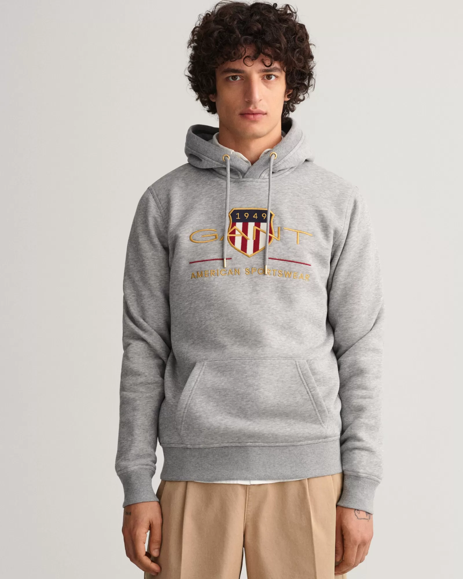 Men GANT Sweatshirts & Hoodies*Archive Shield Hoodie GREY MELANGE