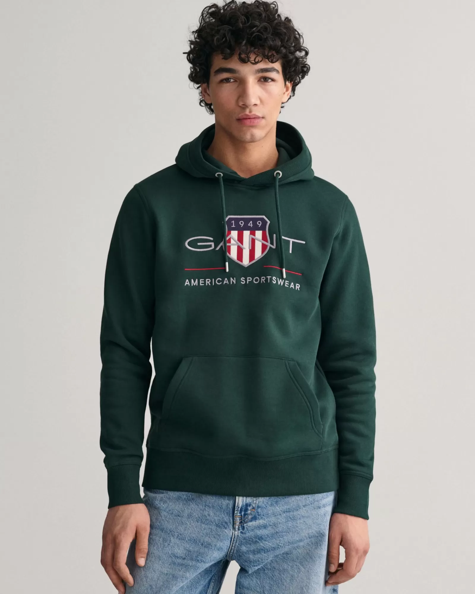 Men GANT Sweatshirts & Hoodies*Archive Shield Hoodie TARTAN GREEN