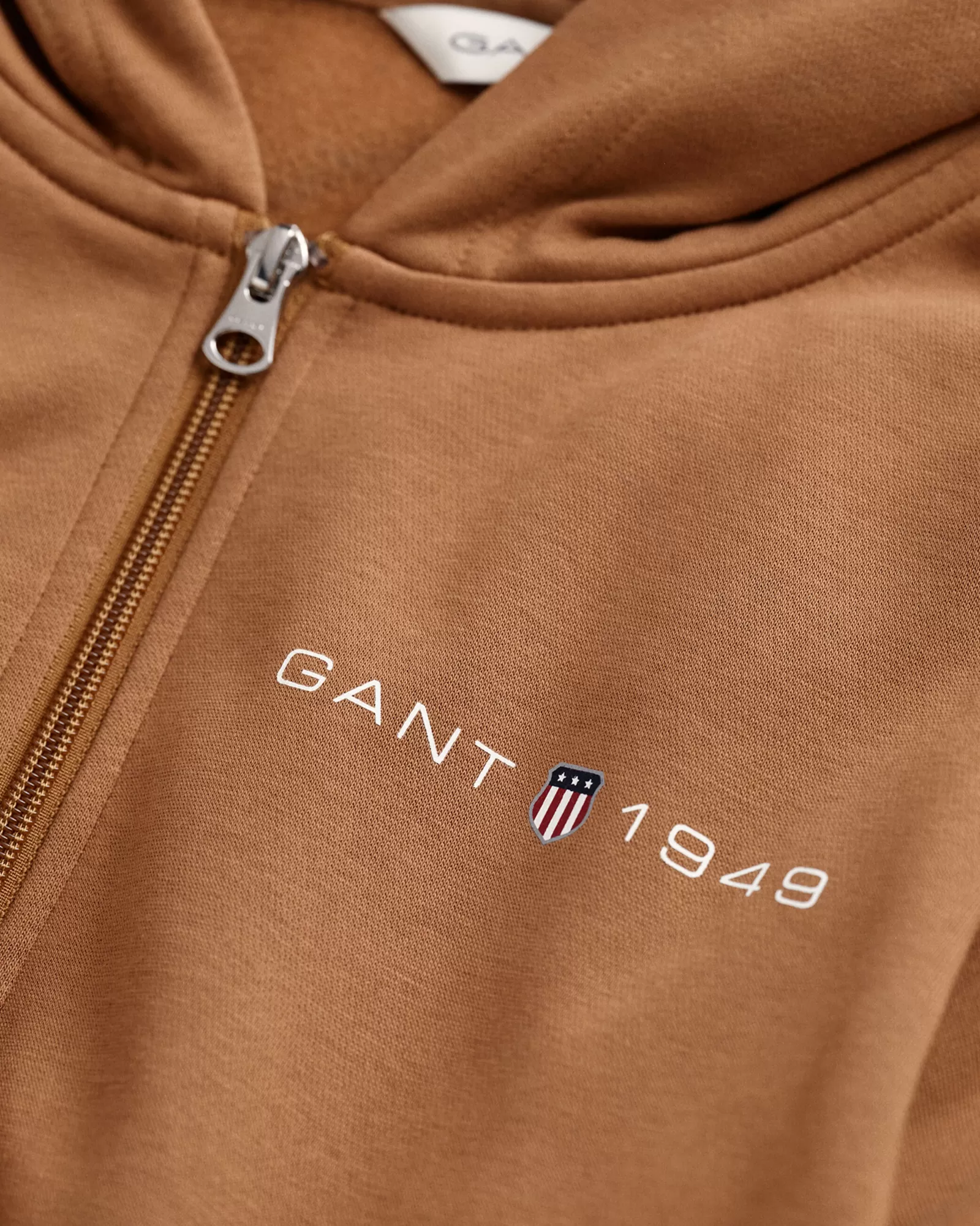 Women GANT Sweatshirts & Hoodies*Archive Shield Print Zip Hoodie ROASTED WALNUT