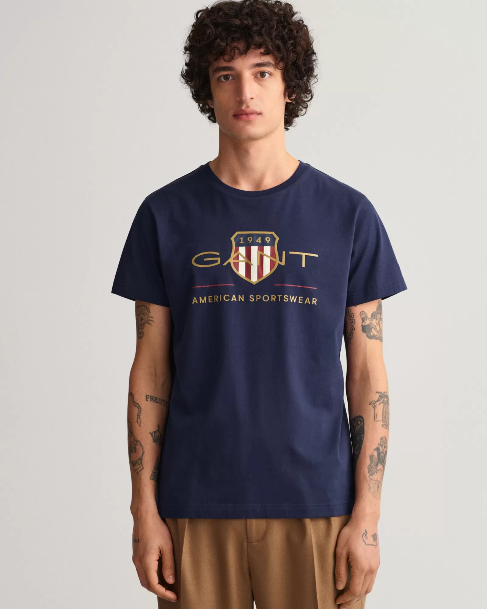 Men GANT T-Shirts*Archive Shield T-Shirt EVENING BLUE