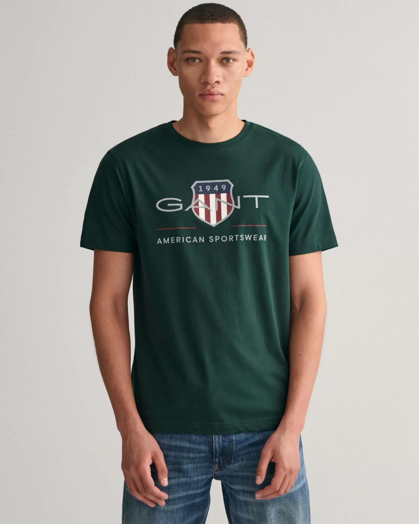 Men GANT T-Shirts*Archive Shield T-Shirt TARTAN GREEN