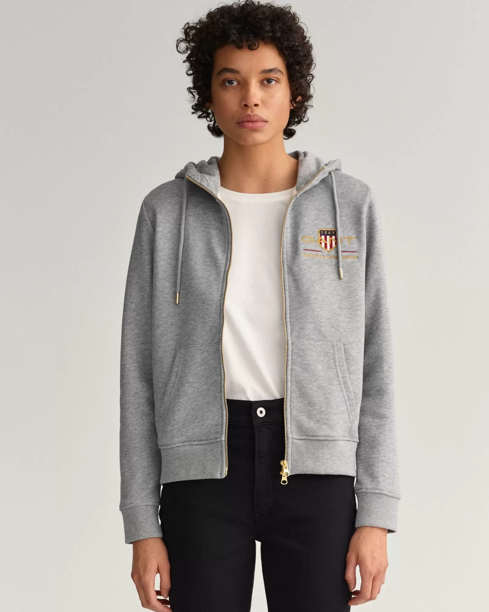 Women GANT Sweatshirts & Hoodies*Archive Shield Zip Hoodie GREY MELANGE