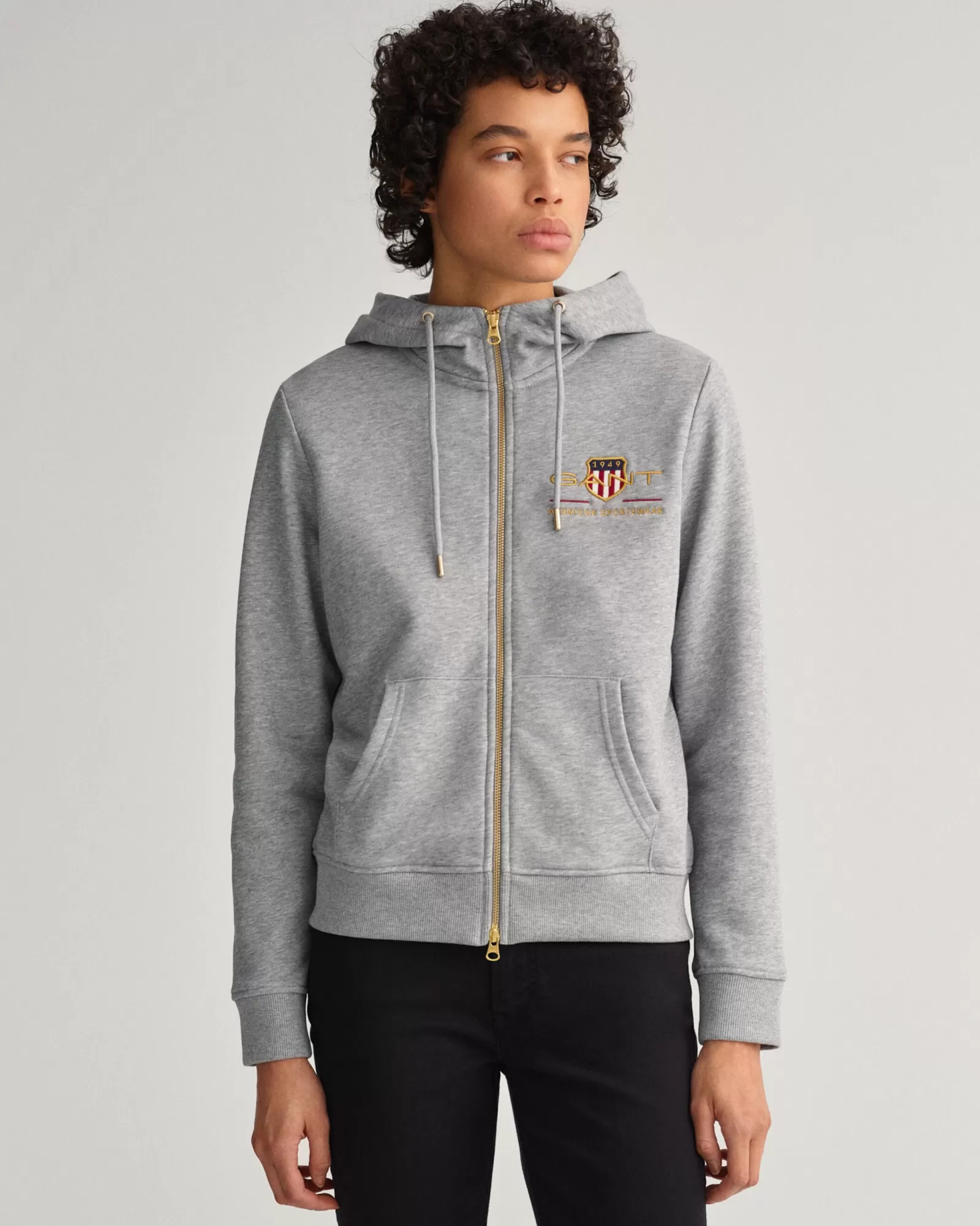 Women GANT Sweatshirts & Hoodies*Archive Shield Zip Hoodie GREY MELANGE