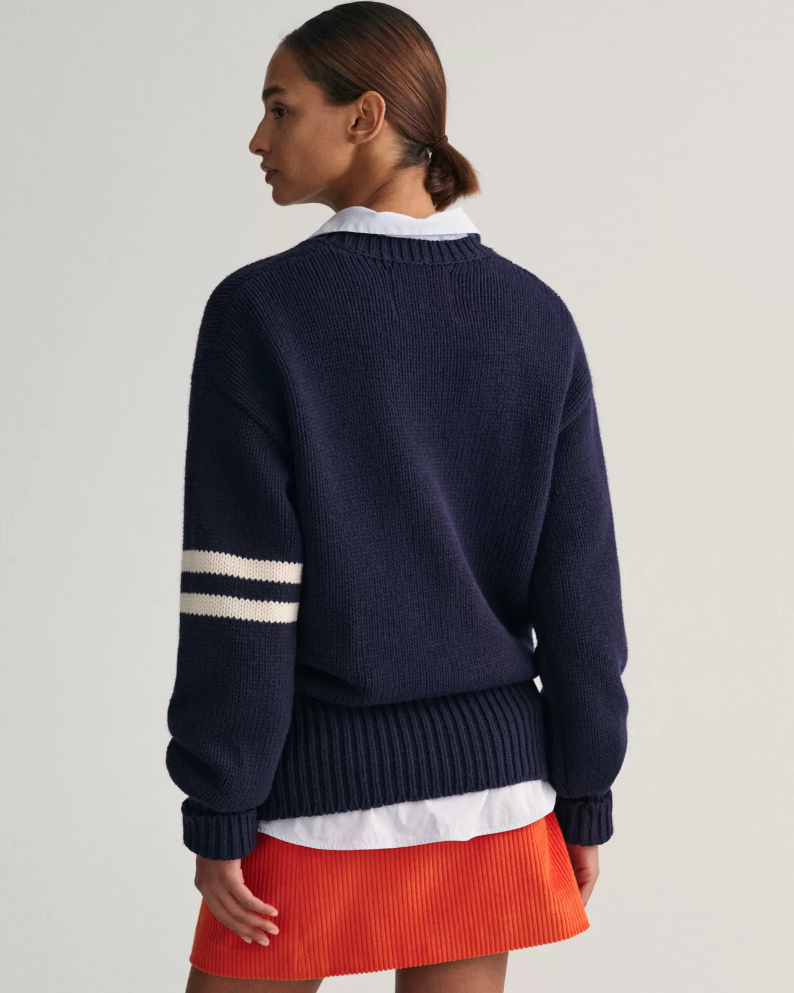 Women GANT Knitwear*Block Striped Crew Neck Sweater EVENING BLUE