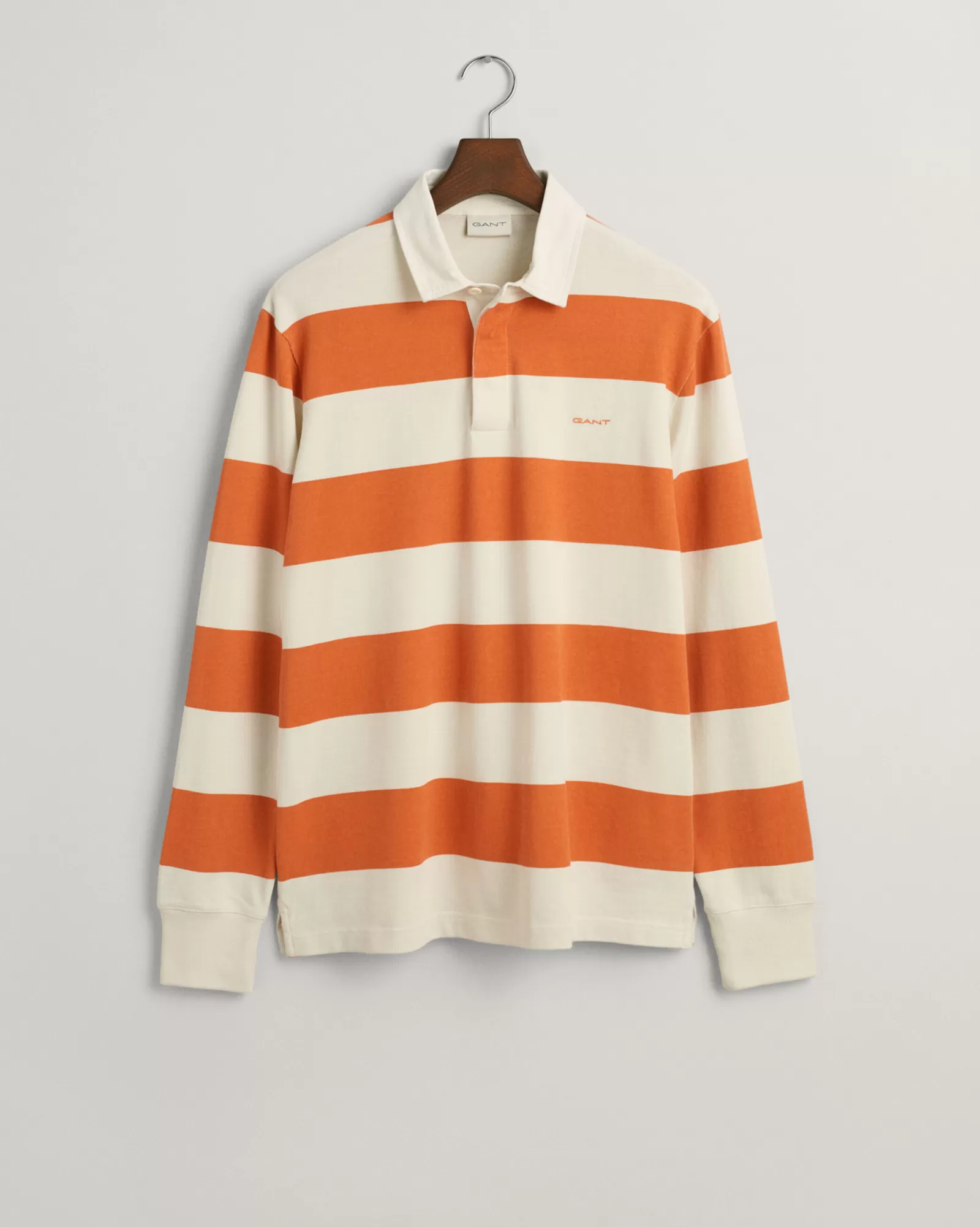 Men GANT Polos & Heavy Ruggers*Block Striped Heavy Rugger PUMPKIN ORANGE