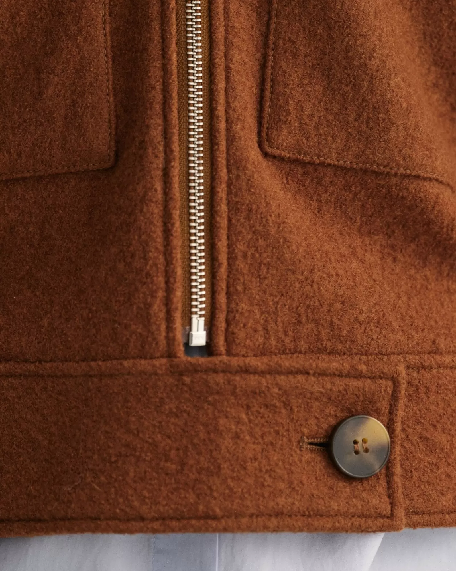 Women GANT Jackets & Coats*Bouclé Zip Jacket CHOCOLATE BROWN