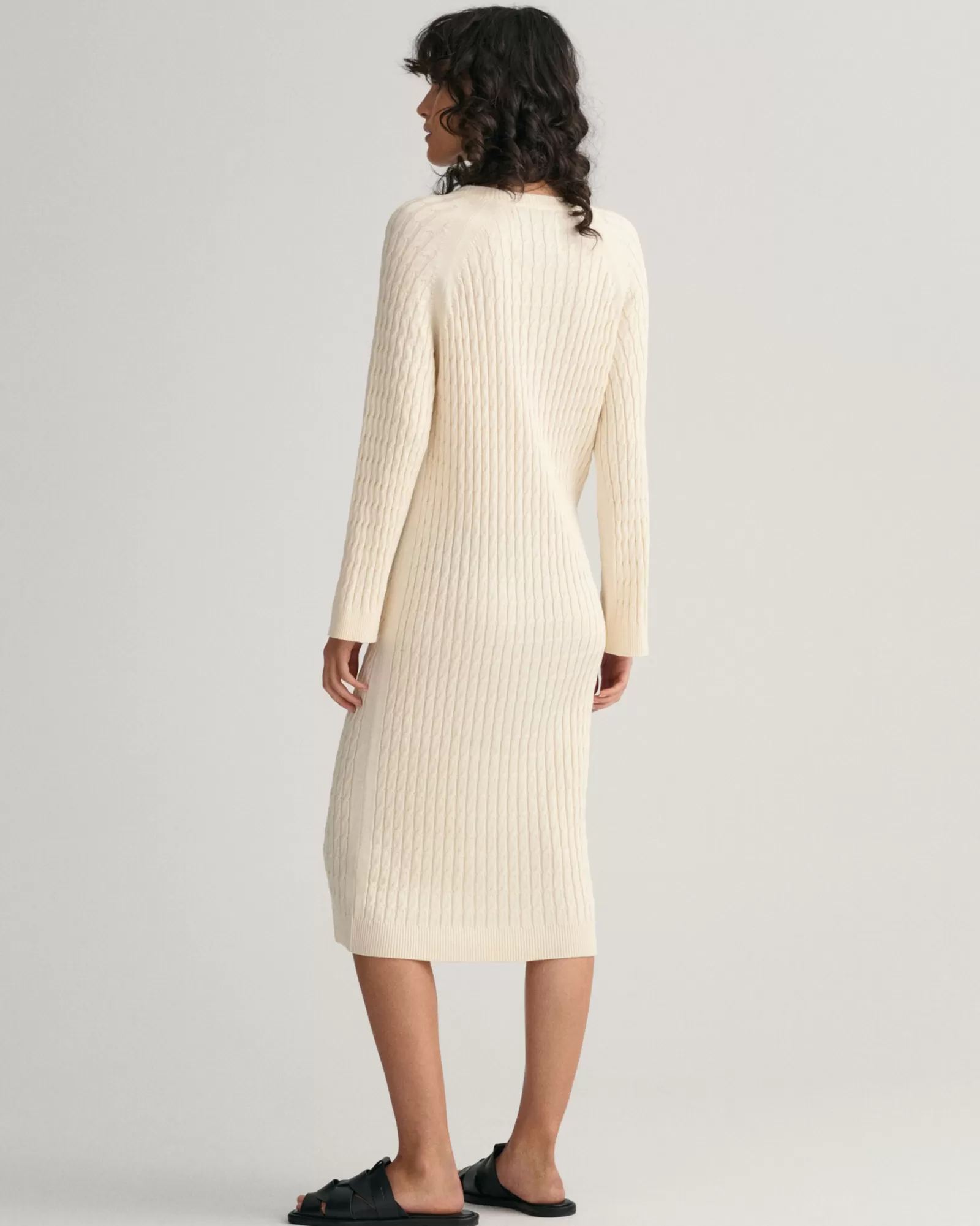 Women GANT Dresses*Cable Knit Crew Neck Dress CREAM