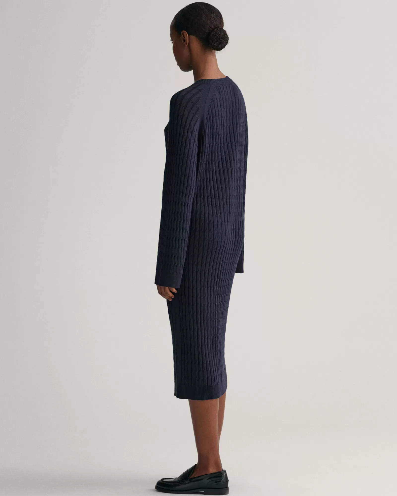 Women GANT Dresses*Cable Knit Crew Neck Dress EVENING BLUE