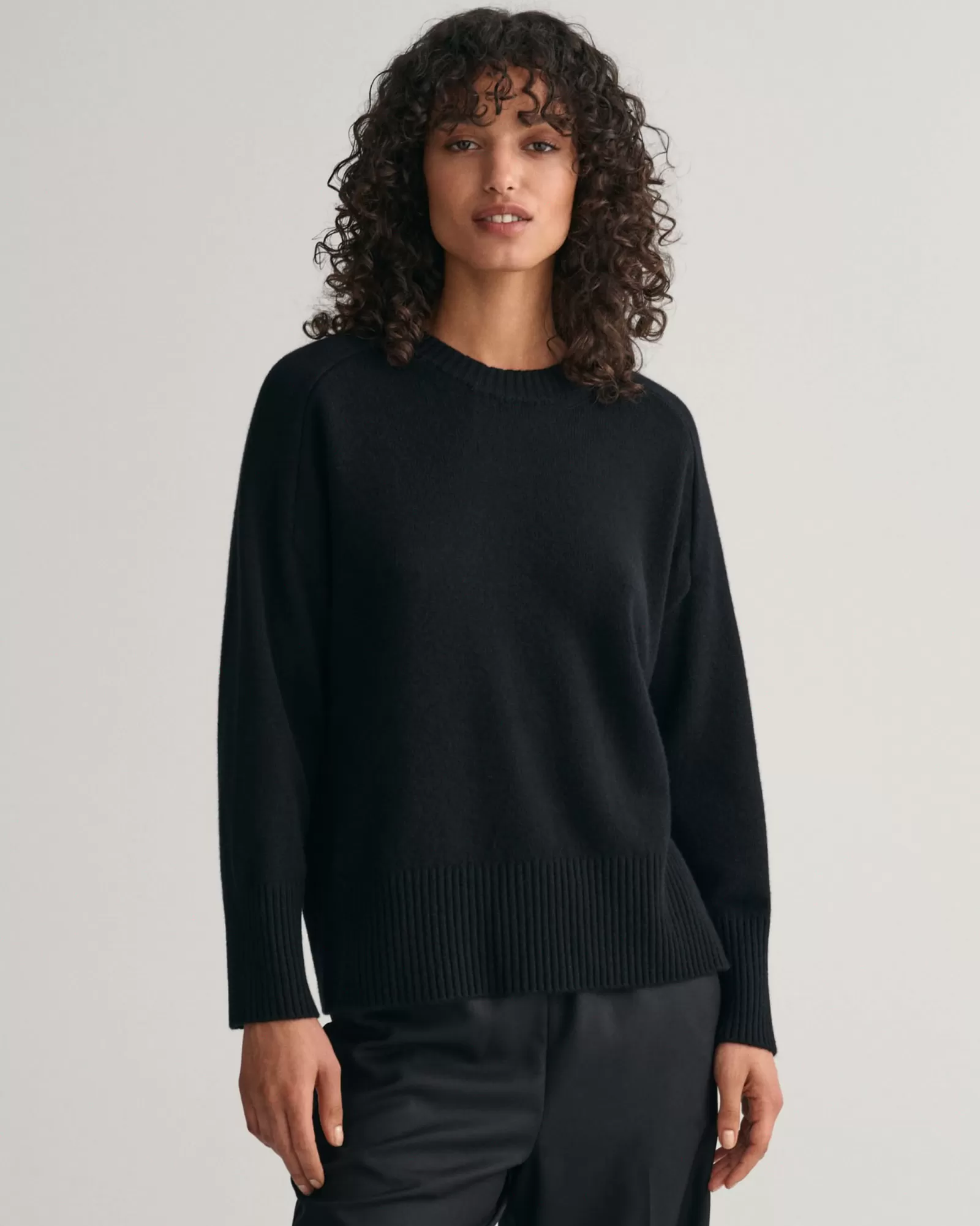 Women GANT Knitwear*Cashmere Crew Neck Sweater EBONY BLACK