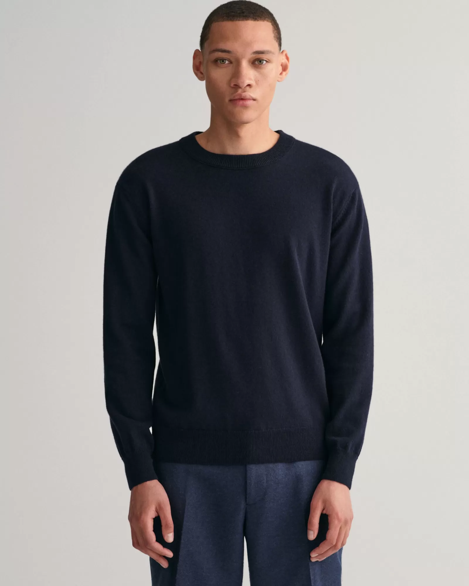 Men GANT Knitwear*Cashmere Crew Neck Sweater EVENING BLUE