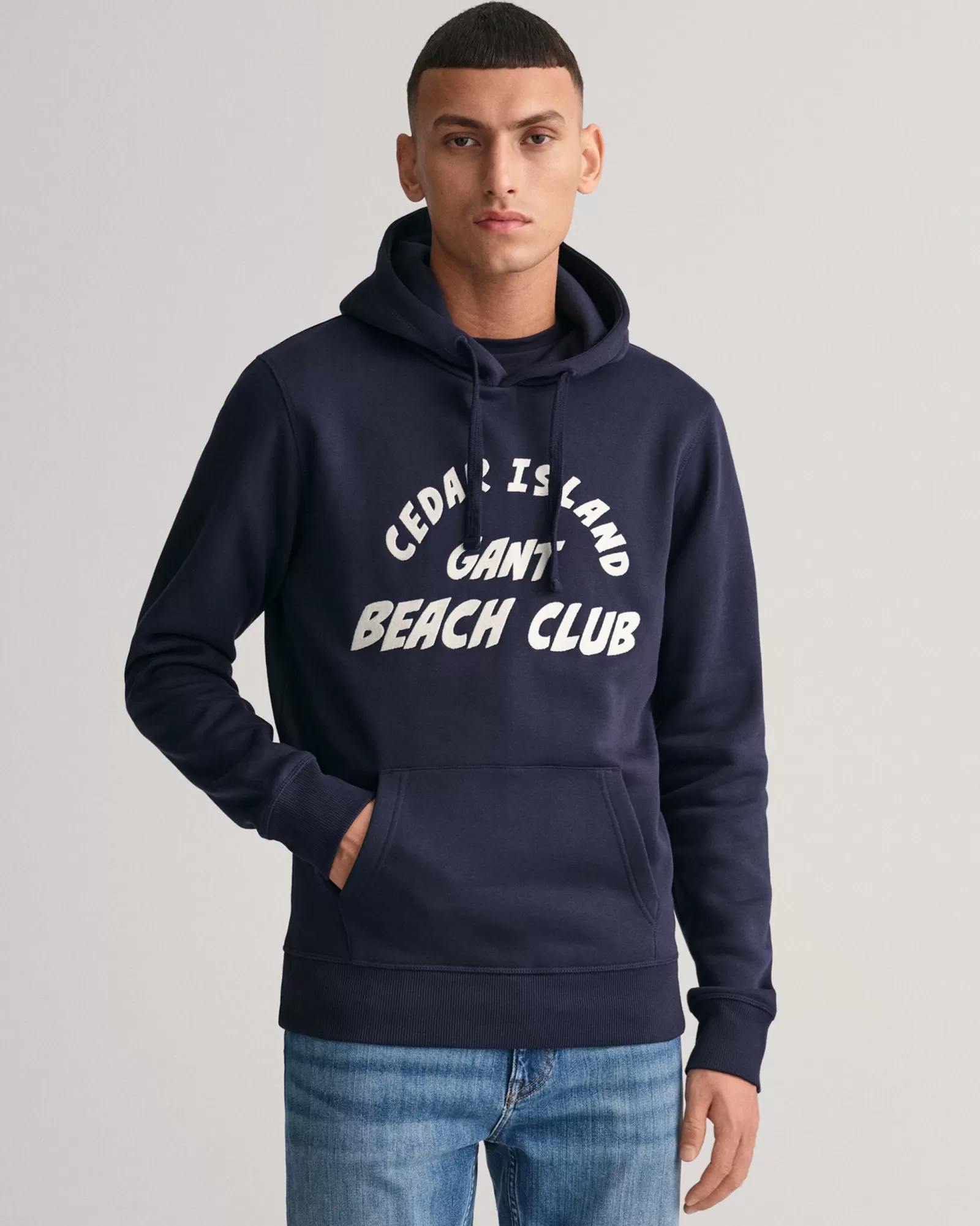 Men GANT Sweatshirts & Hoodies*Cedar Graphic Hoodie EVENING BLUE