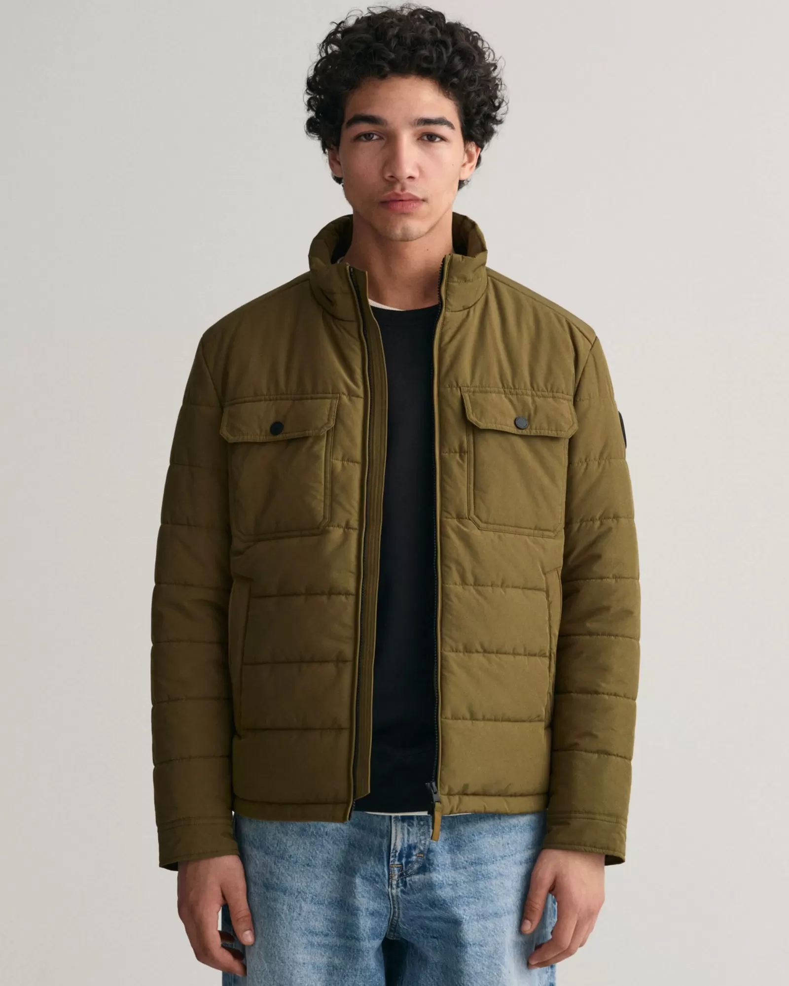 Men GANT Jackets & Coats*Channel Quilted Jacket DARK CACTUS