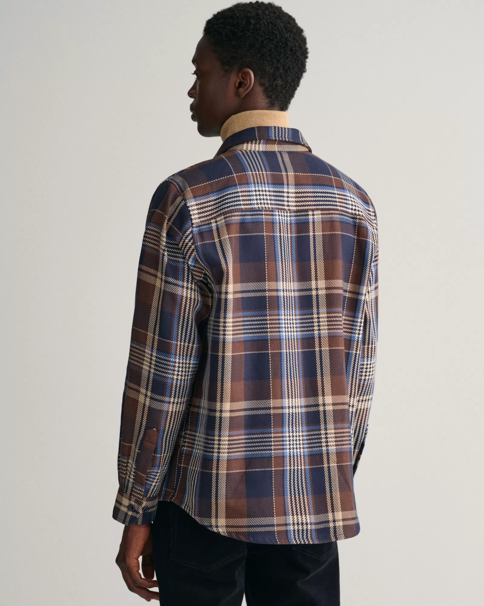 Men GANT Shirts*Checked Heavy Twill Overshirt MARINE