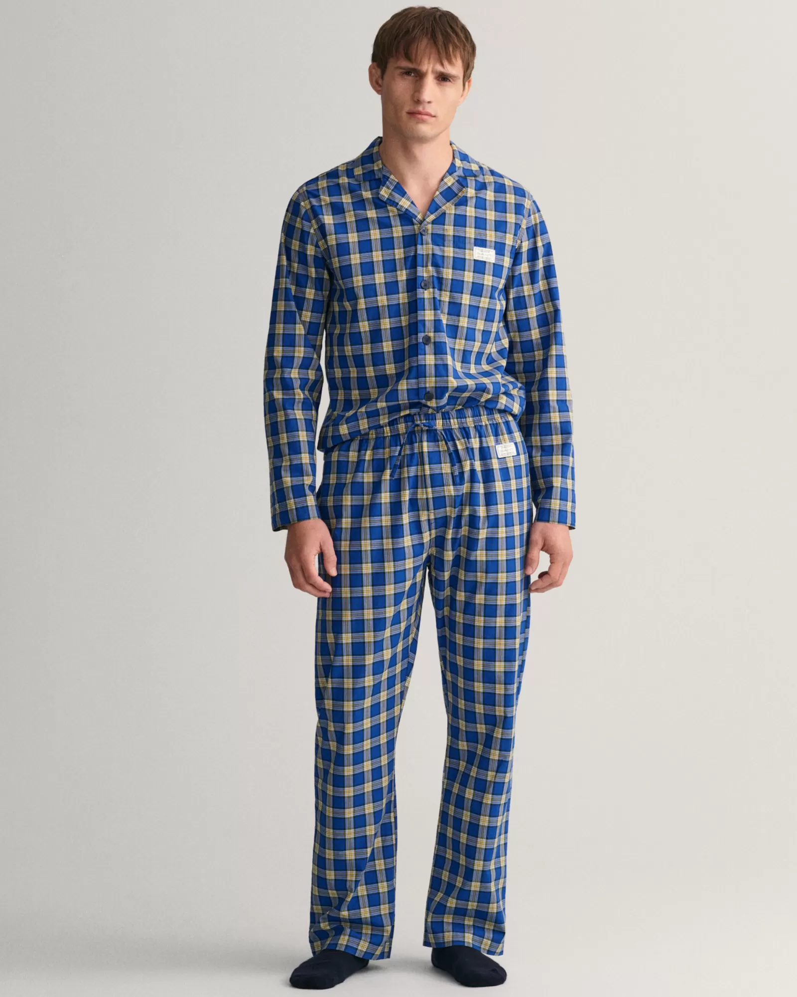 Men GANT Pajamas & Bathrobes*Checked Pajama Set COLLEGE BLUE