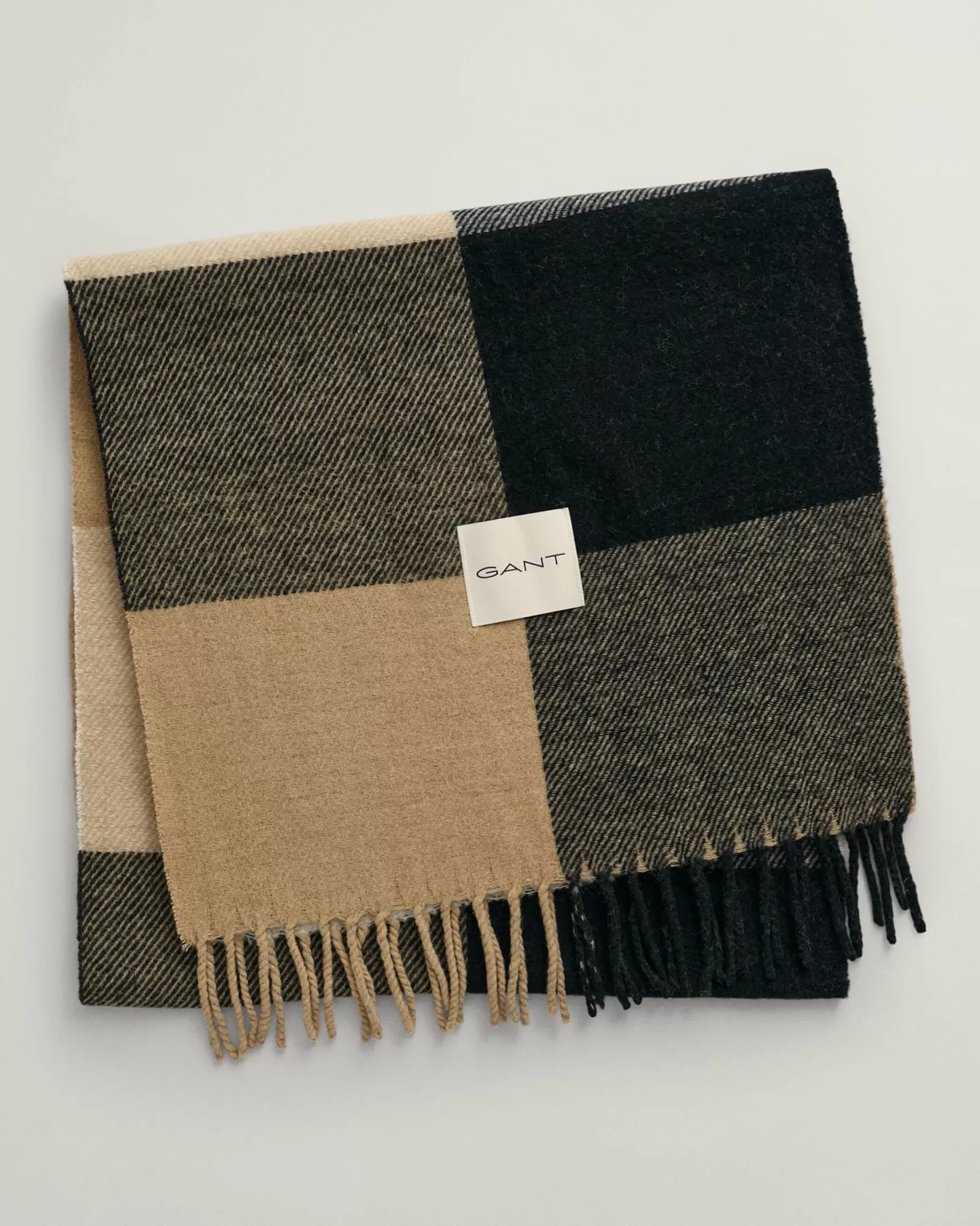 Women GANT Scarves*Checked Scarf DARK KHAKI