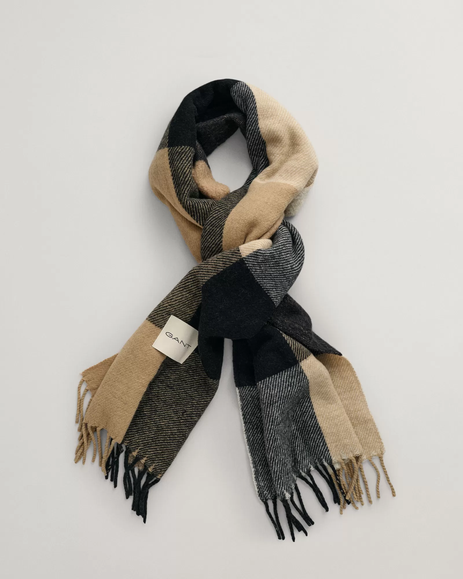 Women GANT Scarves*Checked Scarf DARK KHAKI