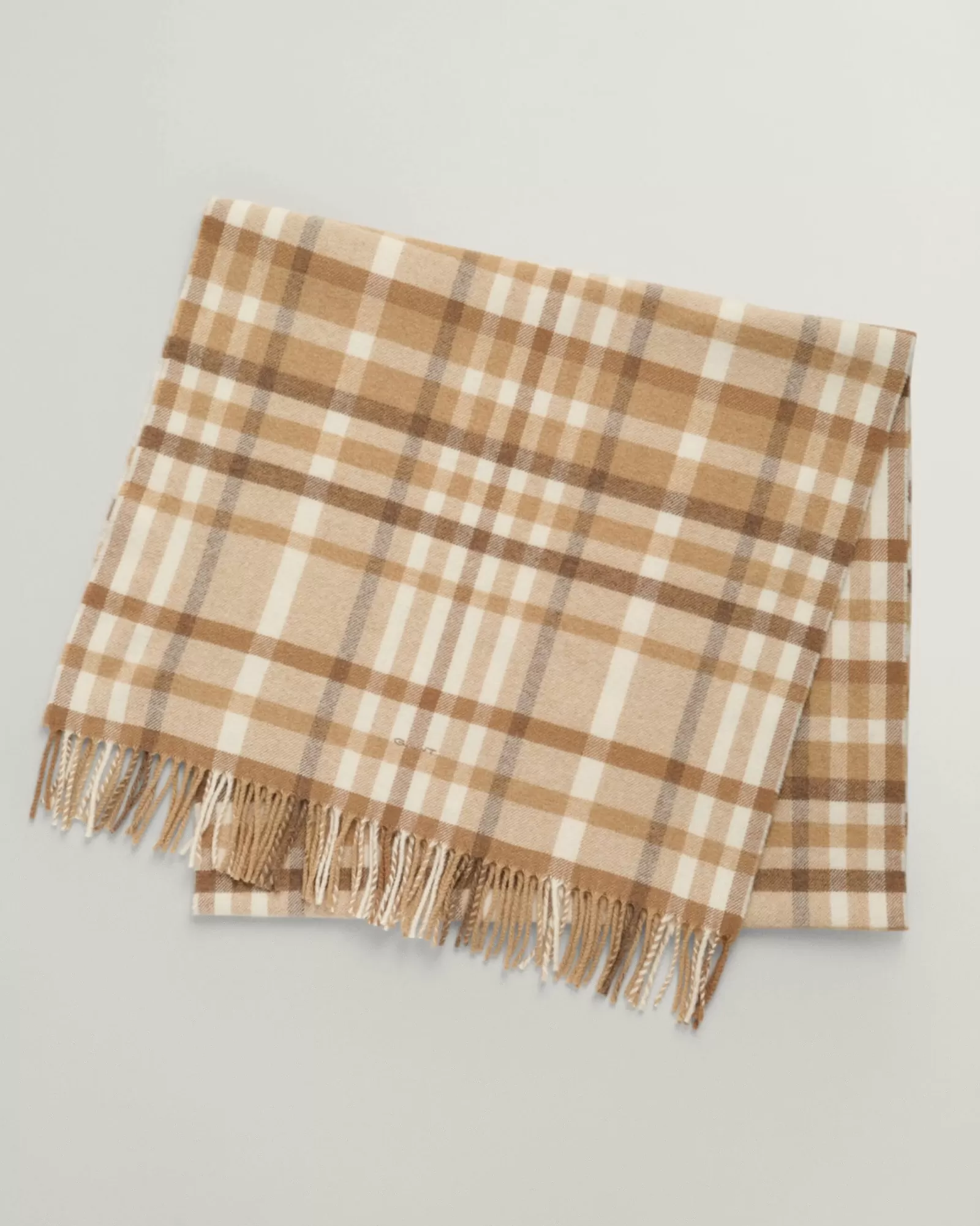 Women GANT Scarves*Checked Scarf DARK KHAKI