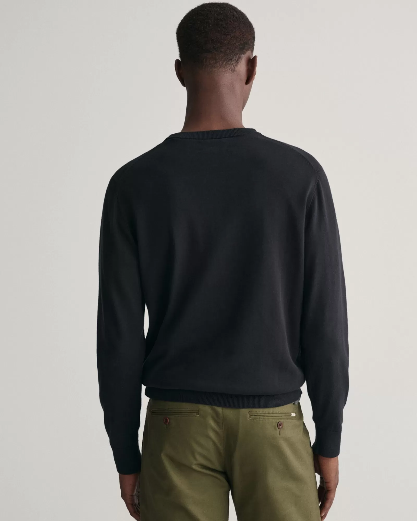 Men GANT Knitwear*Classic Cotton Crew Neck Sweater BLACK