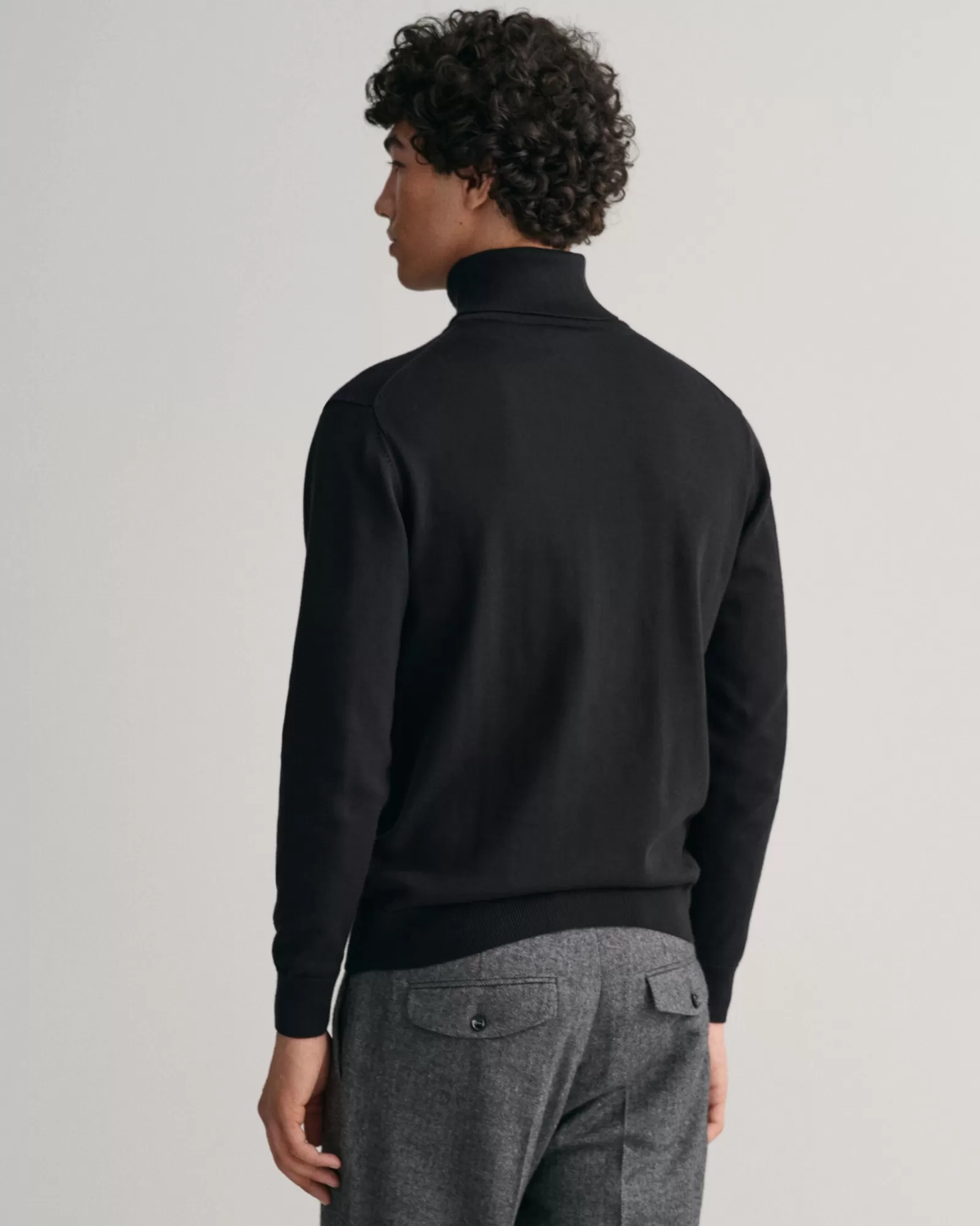 Men GANT Knitwear*Classic Cotton Turtleneck Sweater BLACK