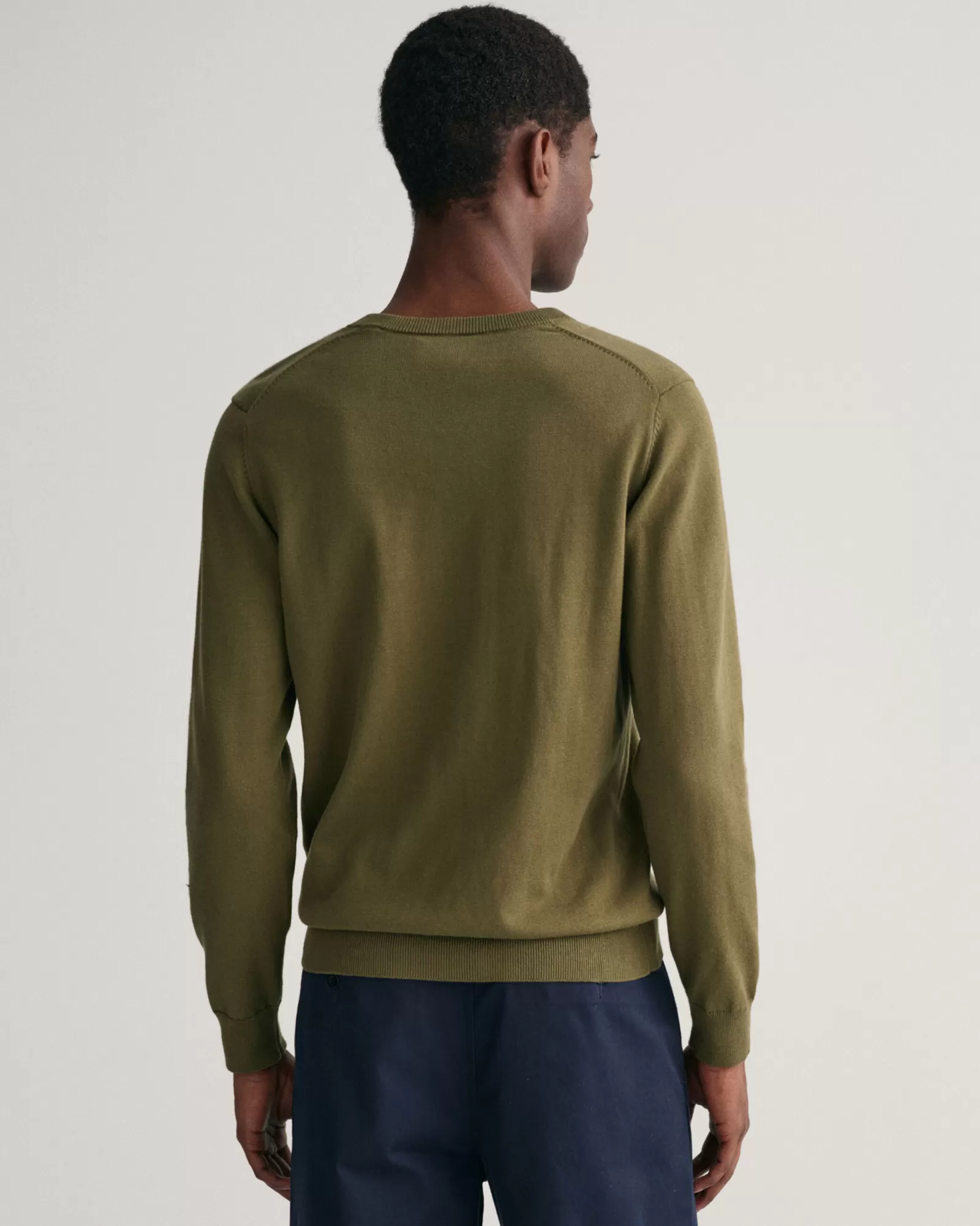 Men GANT Knitwear*Classic Cotton V-Neck Sweater RACING GREEN