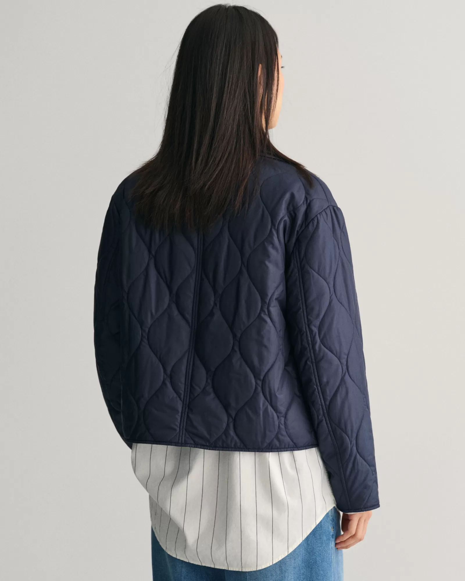 Women GANT Jackets & Coats*Collared Quilted Jacket EVENING BLUE