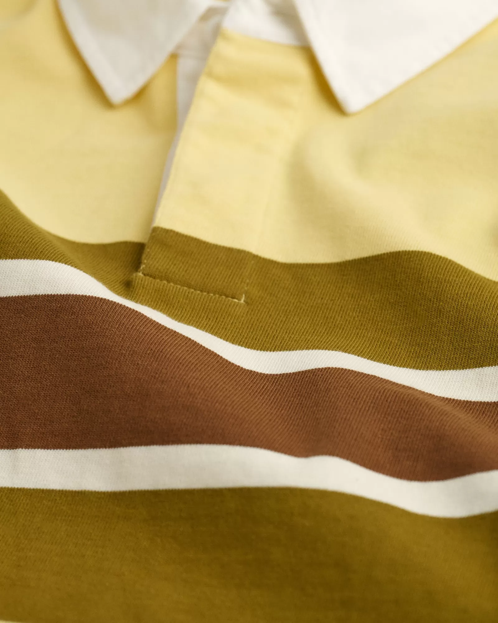 Men GANT Polos & Heavy Ruggers*Color Blocked Rugger LIGHT MUSTARD YELLOW