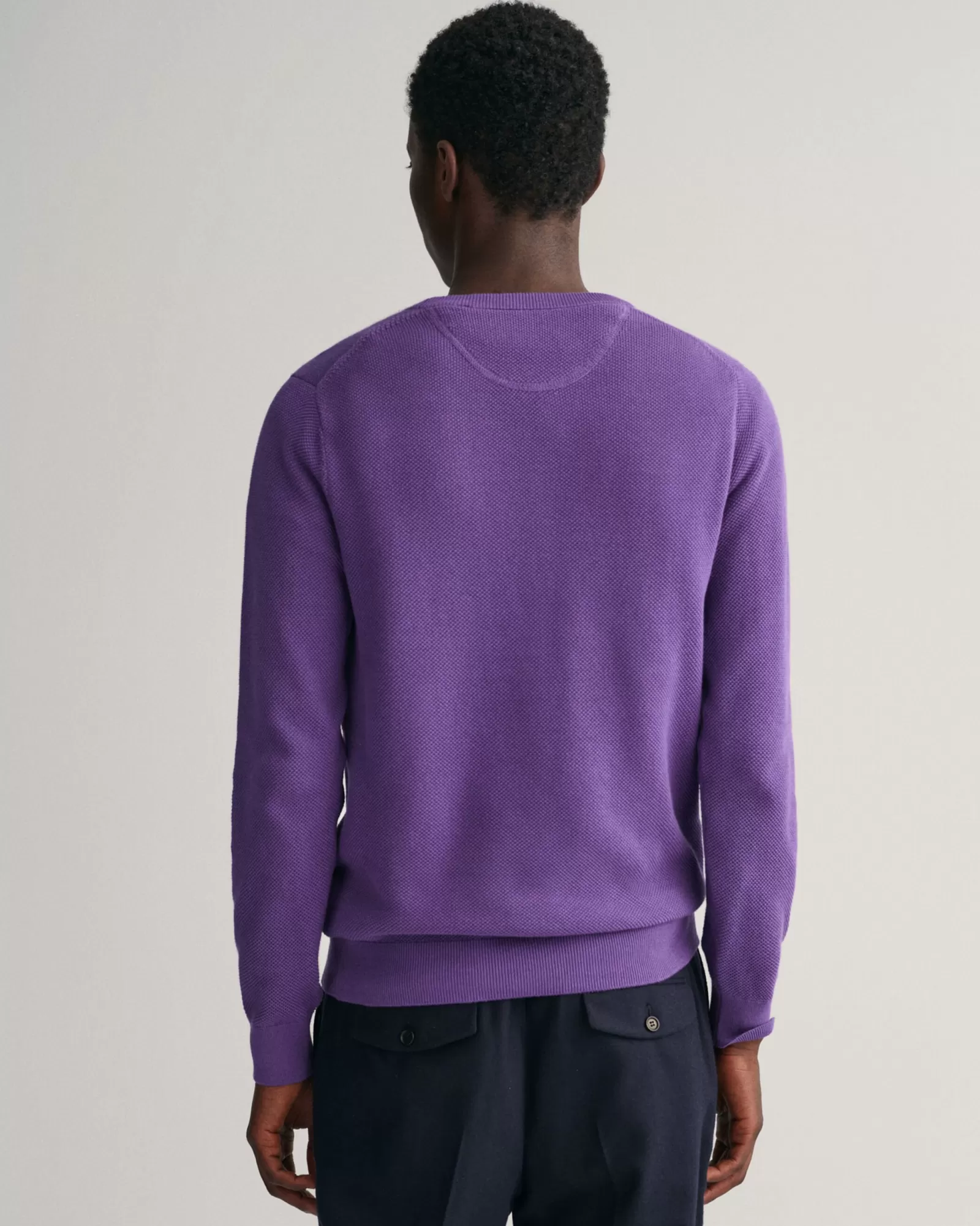 Men GANT Knitwear*Cotton Piqué Crew Neck Sweater LILAC