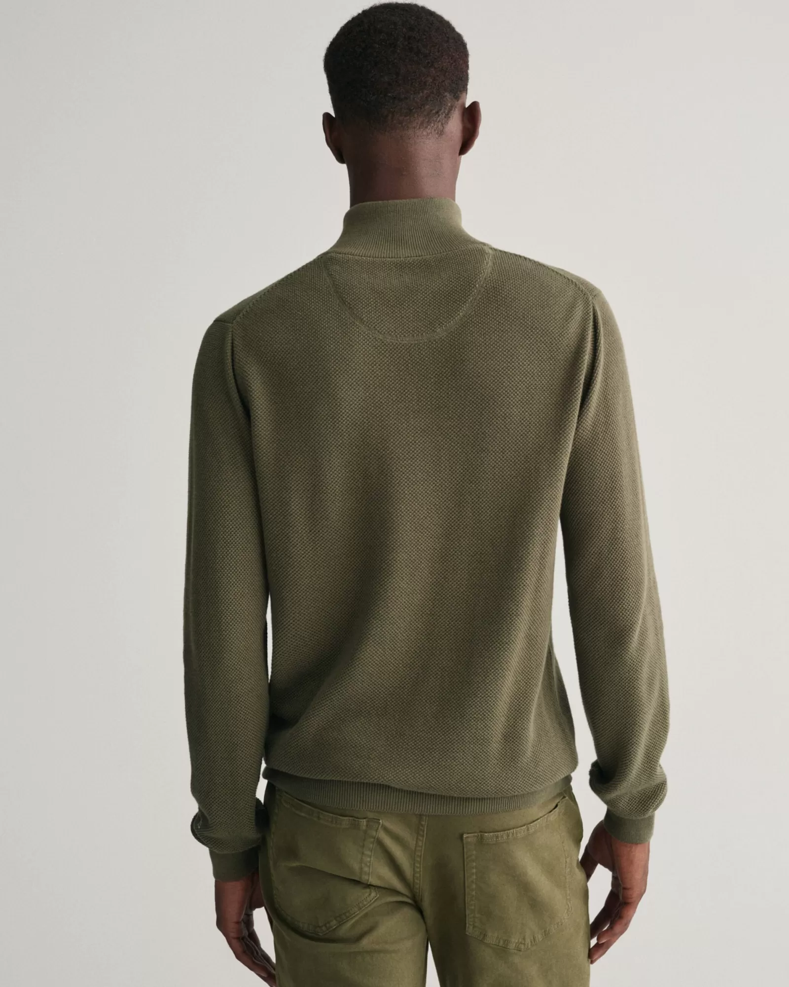 Men GANT Knitwear*Cotton Piqué Half-Zip Sweater RACING GREEN