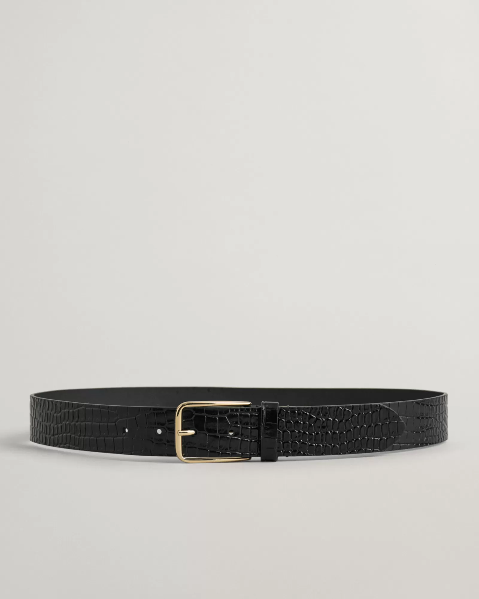 Women GANT Belts*Croc-Effect Waist Belt BLACK