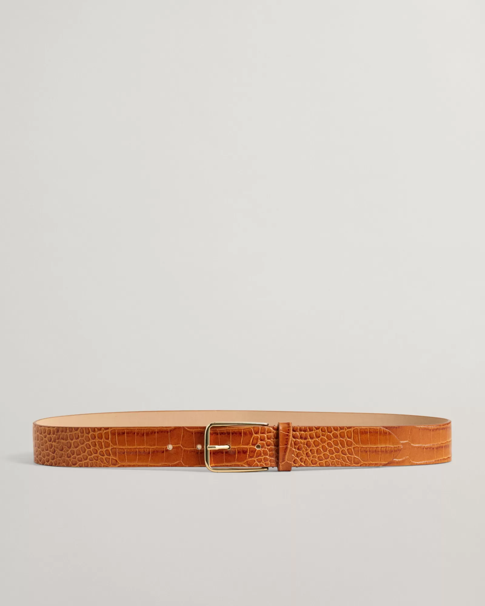 Women GANT Belts*Croc-Effect Waist Belt CINNAMON BROWN